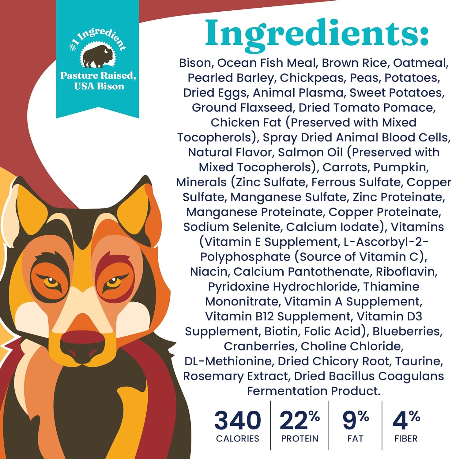 Thức ăn cho chó giống lớn Solid Gold Nutrientboost Wolf King - Thức ăn khô nguyên hạt cho chó dạng viên làm từ thịt bò rừng thật, gạo lứt, khoai lang - Omega 3, Superfood
