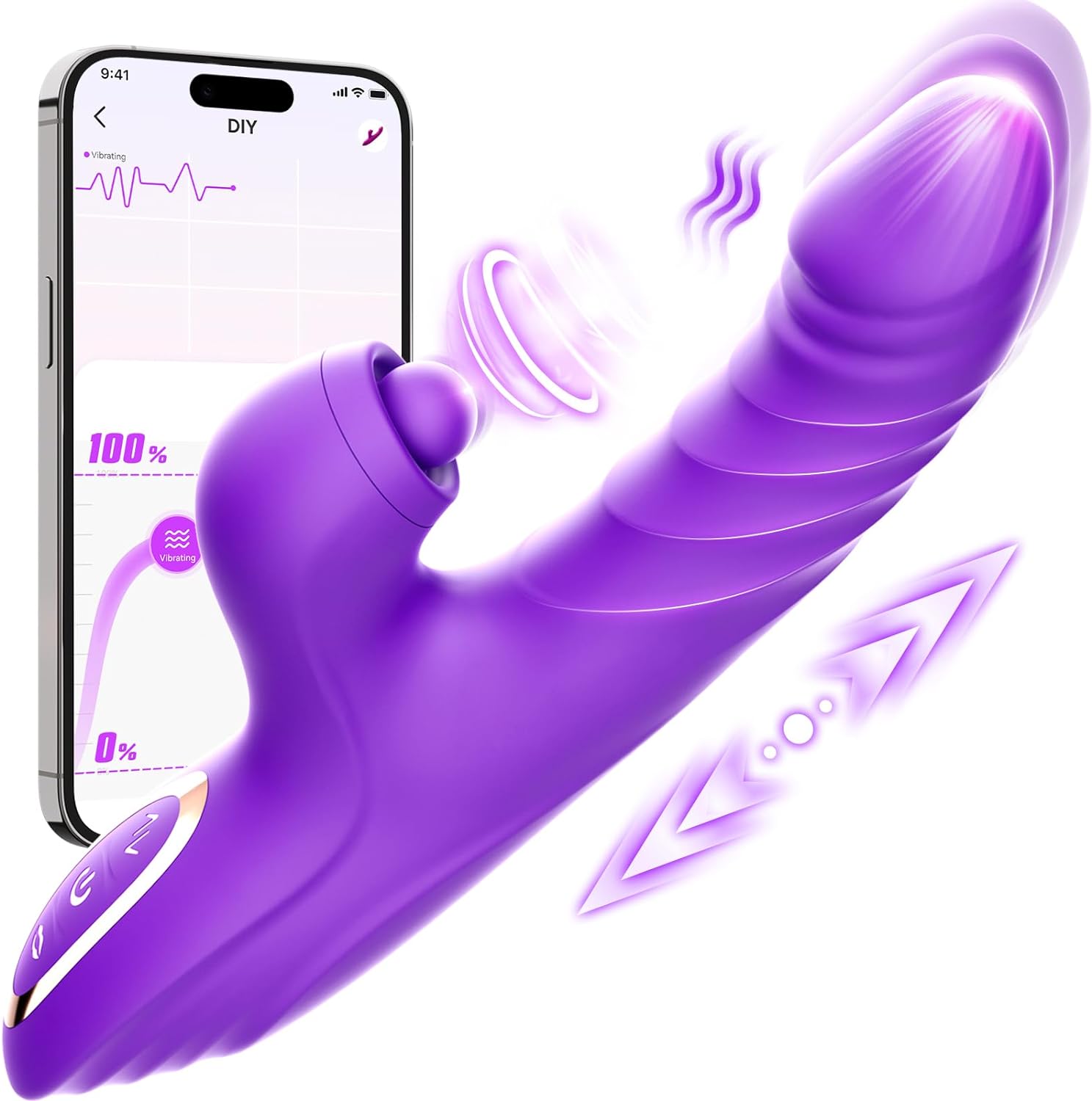 Đồ chơi tình dục cho phụ nữ Dildo đẩy - Đồ chơi tình dục rung thỏ với 10 chế độ rung 7 chế độ đẩy với liếm, máy rung âm vật điểm G Đồ chơi người lớn cho cặp đôi Đồ chơi tình dục người lớn Trò chơi