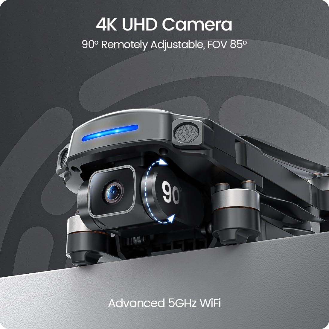 Drone GPS Holy Stone avec caméra 4K UHD pour adultes et débutants ; quadricoptère FPV RC pliable HS360S 249 g avec une portée de contrôle de 10 000 pieds, moteur sans balais, Follow Me, Smart Return Home, transmission 5G