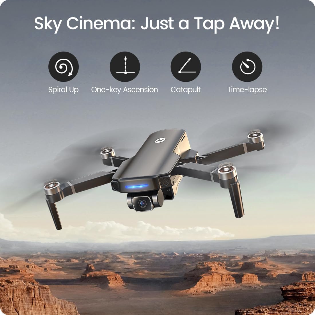 Drone GPS Holy Stone avec caméra 4K UHD pour adultes et débutants ; quadricoptère FPV RC pliable HS360S 249 g avec une portée de contrôle de 10 000 pieds, moteur sans balais, Follow Me, Smart Return Home, transmission 5G