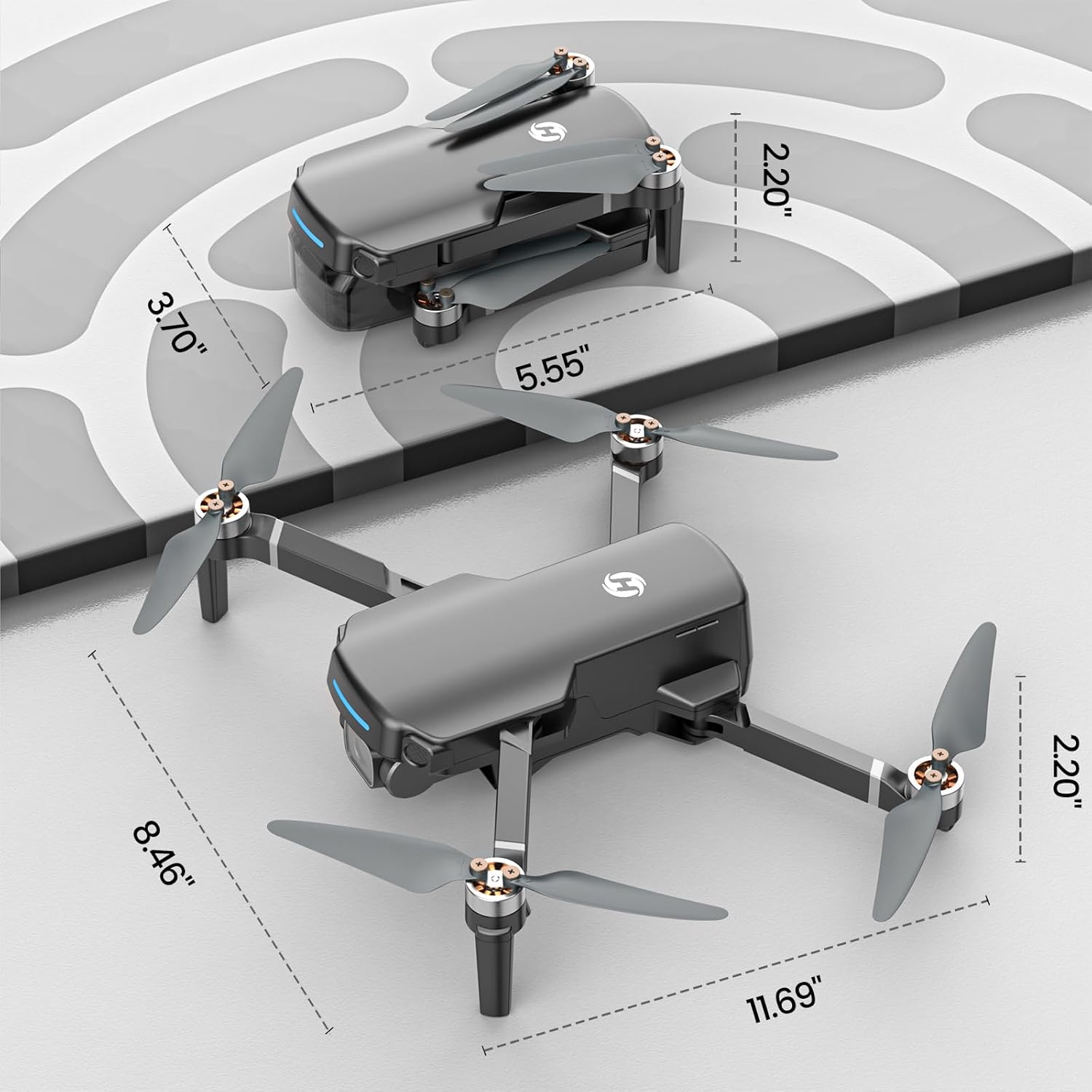 Drone GPS Holy Stone avec caméra 4K UHD pour adultes et débutants ; quadricoptère FPV RC pliable HS360S 249 g avec une portée de contrôle de 10 000 pieds, moteur sans balais, Follow Me, Smart Return Home, transmission 5G