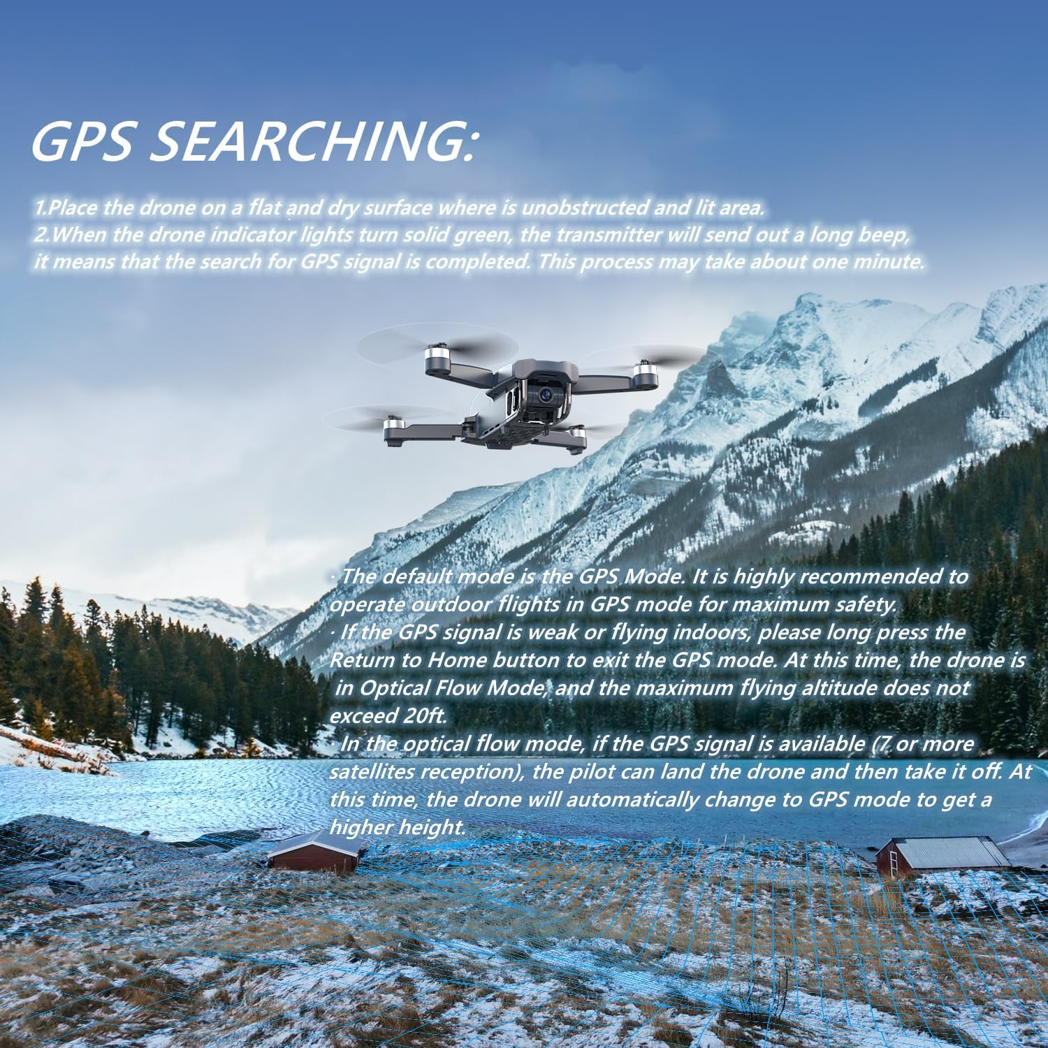 Droni Holyton con fotocamera per adulti 4k, drone HT50 con fotocamera telecomandata, GPS Quadcopter Auto Return, Follow Me, Brushless Motor, Circle Fly, Waypoint Fly, Altitude Hold, modalità Headless