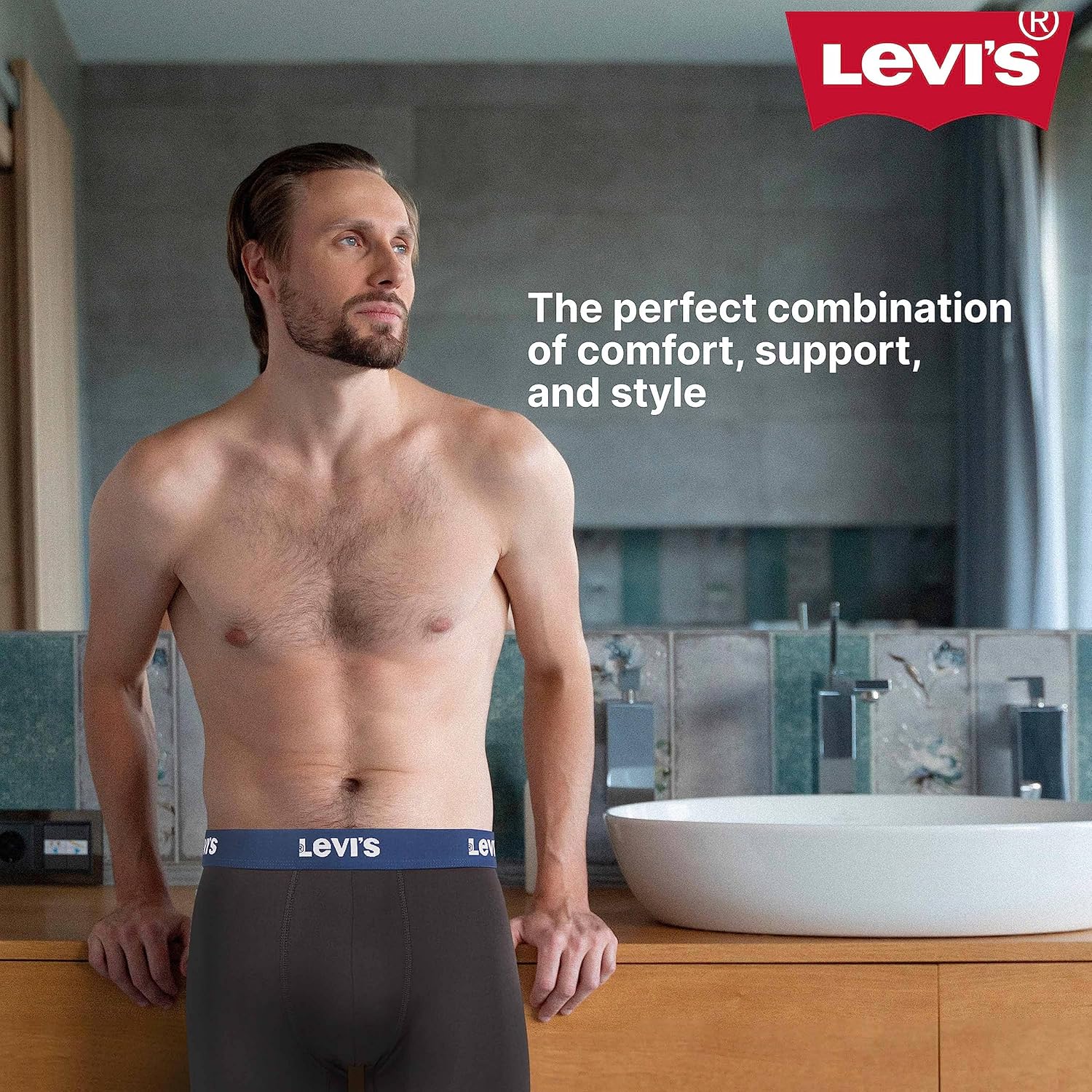 Levis Mens Underwear Microfiber Boxer Brief for Men Ultra Soft 4 Pack · v2
