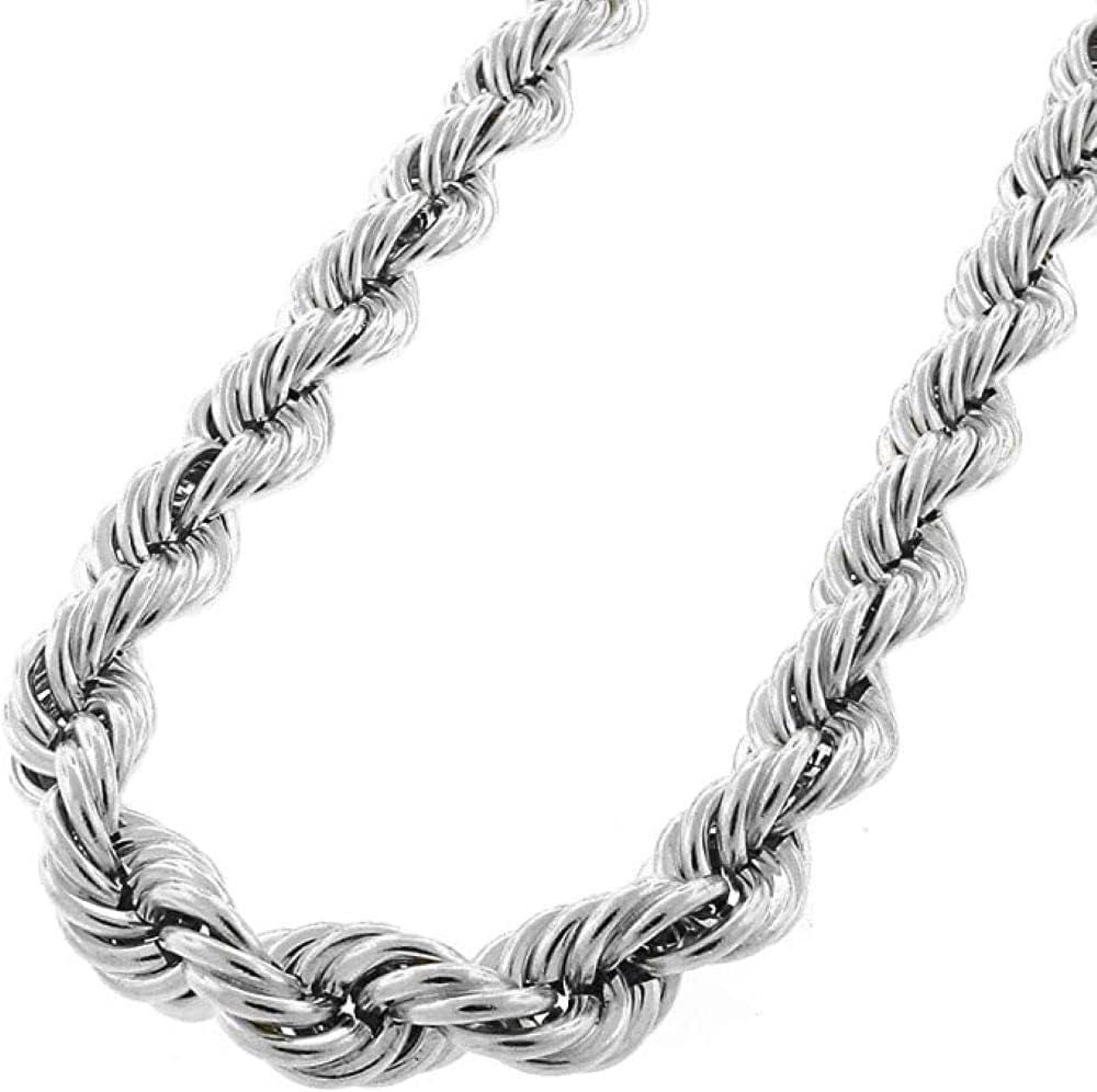 925 Sterling Silver Diamond Cut Rope Chain Necklace, 1.5MM - 3.5MM Braided Rope Chain Neclace, Sterling Silver Necklace,silver chain made in italy · v2