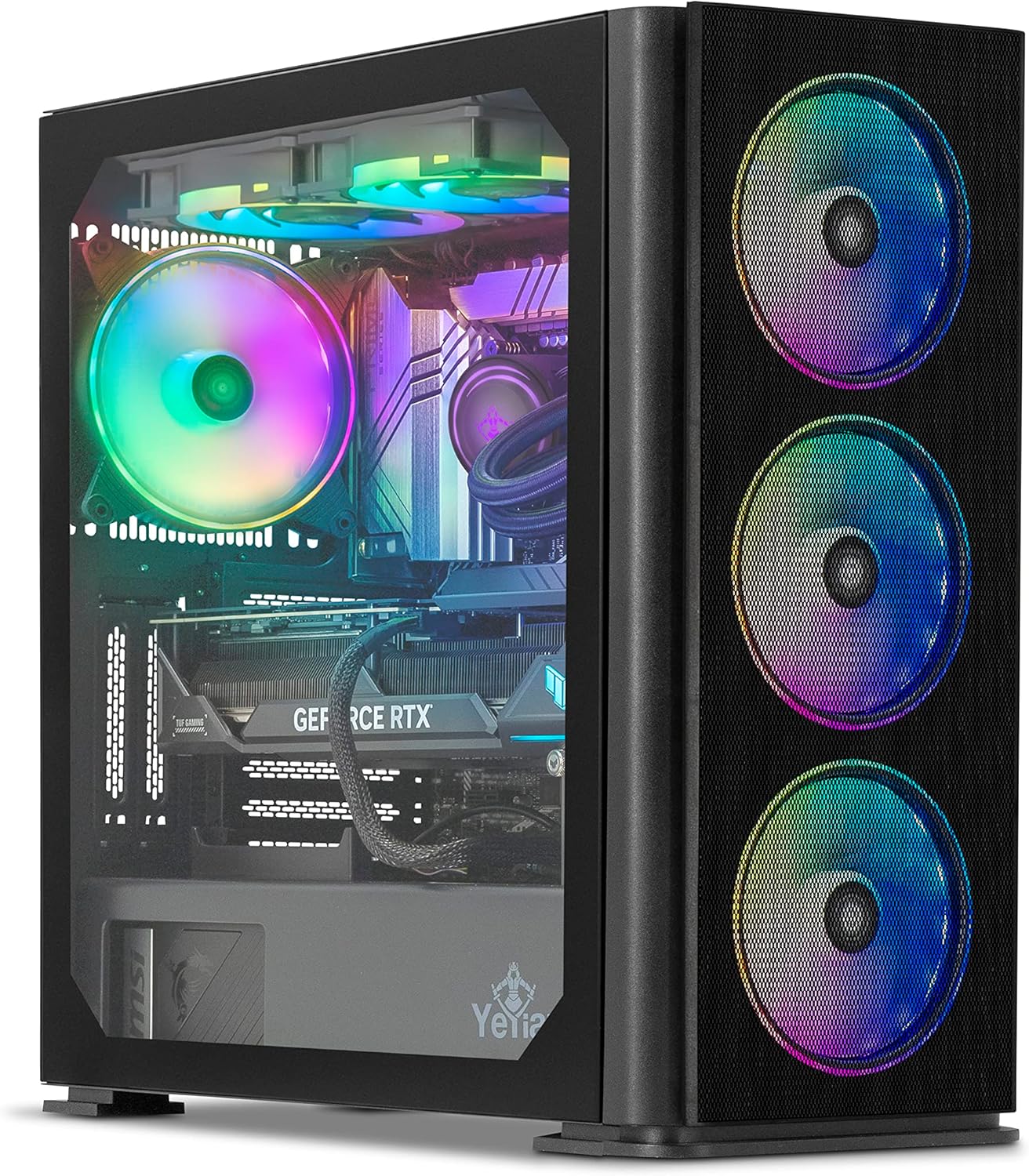YEYIAN Odachi Gaming PC Desktop — Intel Core i7 13700KF 5,1 GHz (GT; i9 12900K), RTX 4070, 1 TB NVME-SSD, 16G DDR5 5600, 750-W-Gold-Netzteil, AC-WLAN, Windows 11 Home 192-Bit