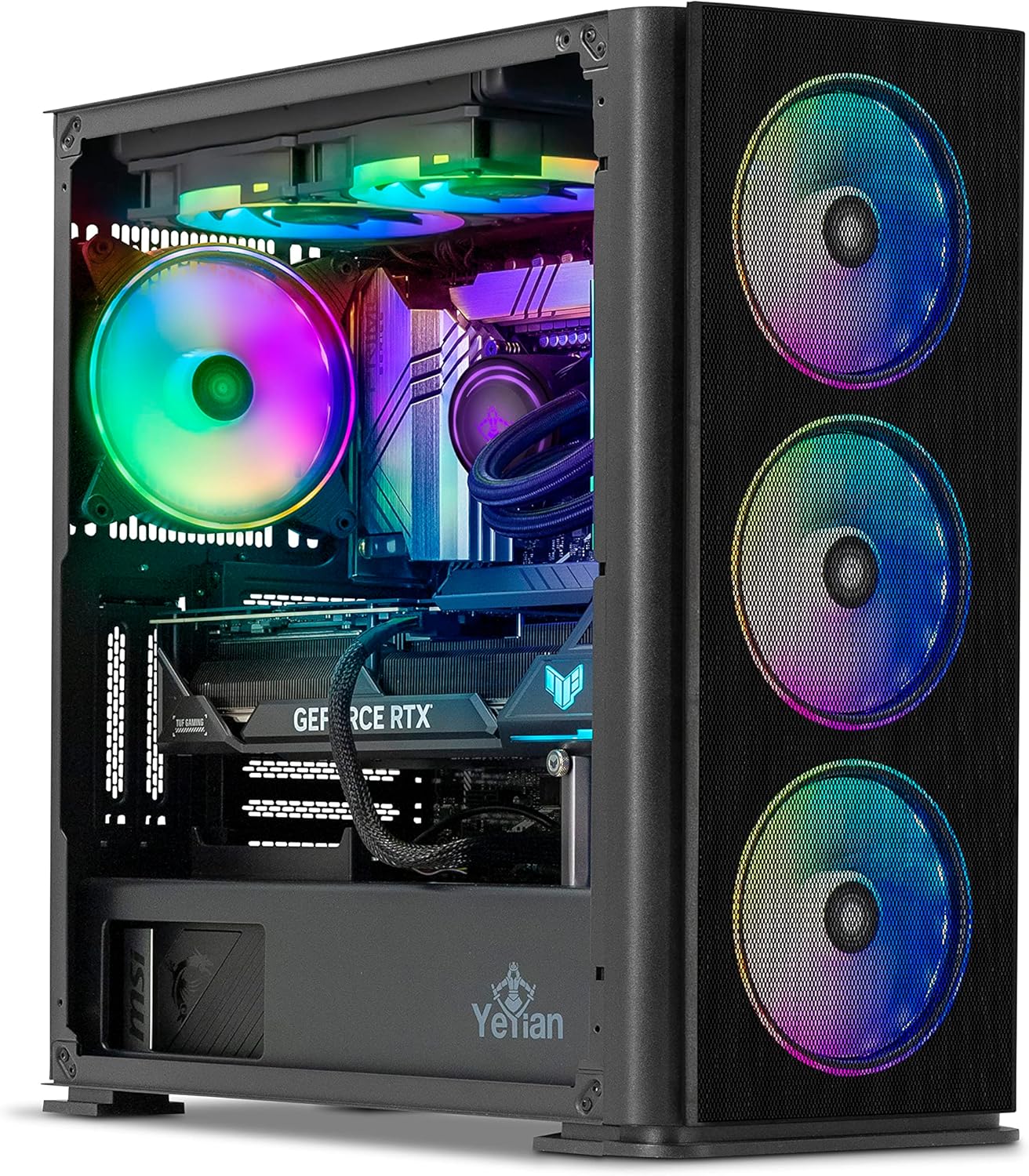 YEYIAN Odachi VR Prebuilt Gaming PC, AMD Ryzen 7 7800X3D 5.0 GHz, GeForce RTX 4070 12GB, 16GB DDR5 5600Mhz,1TB NVME SSD, 750W Gold PSU, AI-Powered Performance, WiFi  Win 11 Home · v6