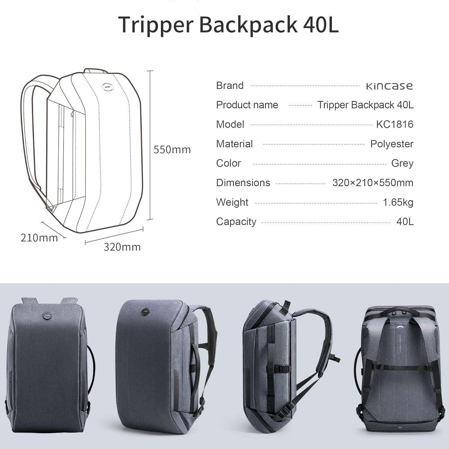 KORIN ClickPackPro Anti theft Laptop Backpack Waterproof Travel Daypack with USB Charging Port TSA Lock … · v2