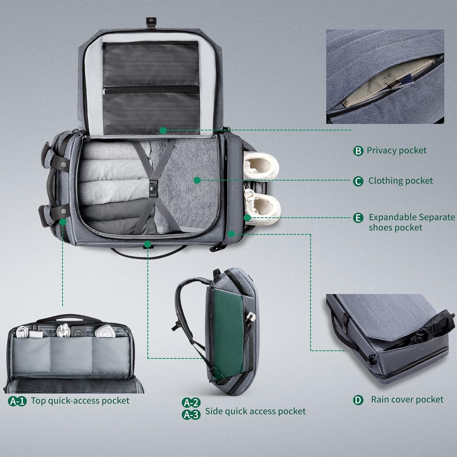 KORIN ClickPackPro Anti theft Laptop Backpack Waterproof Travel Daypack with USB Charging Port TSA Lock … · v2