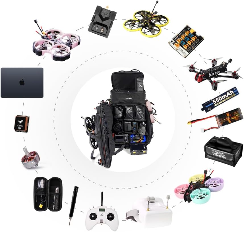 HGLRC FPV Drone Backpack Case Shoulder Bag for FPV Racing Quadcopter Drone and Parts for DJI FPV Combo · v3