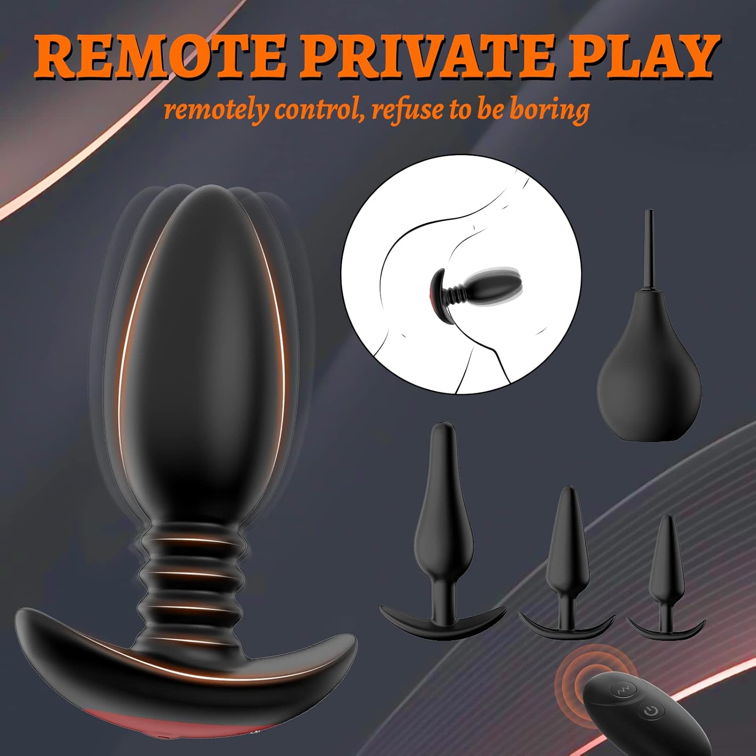 5PCS Vibrating Butt Plug Set Anal Plug Training Kit, Prostate Massager Anal Vibrator with 10 Vibration Modes, Remote Control Anal Dildo Toy Male Adult Sex Toys for Men Women or Couple Pleasure · v3