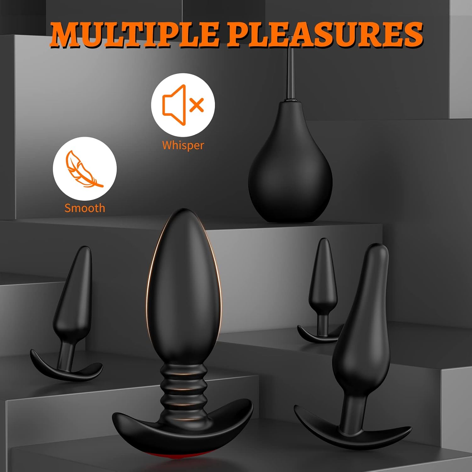 5PCS Vibrating Butt Plug Set Anal Plug Training Kit, Prostate Massager Anal Vibrator with 10 Vibration Modes, Remote Control Anal Dildo Toy Male Adult Sex Toys for Men Women or Couple Pleasure · v3
