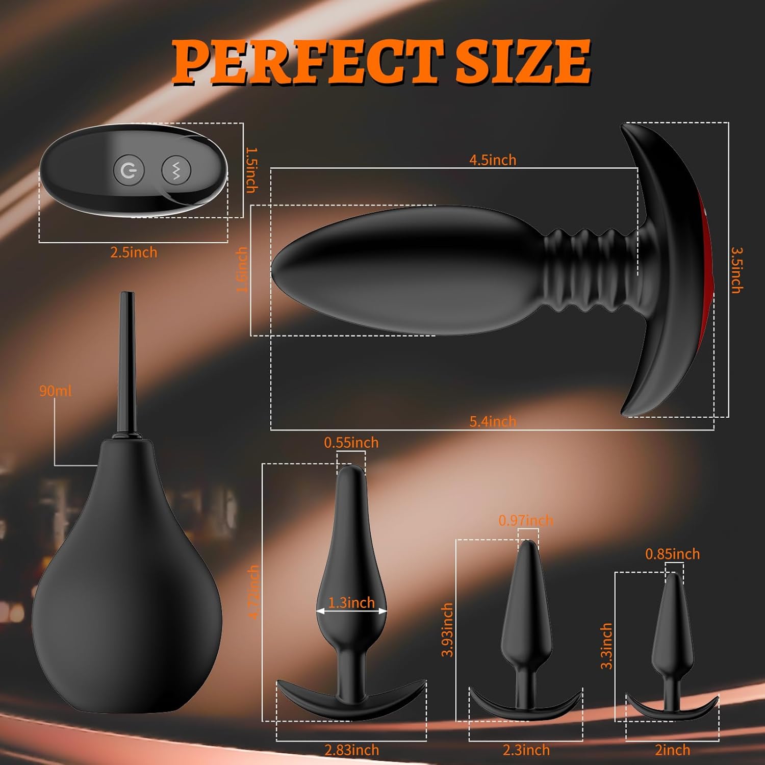 5PCS Vibrating Butt Plug Set Anal Plug Training Kit, Prostate Massager Anal Vibrator with 10 Vibration Modes, Remote Control Anal Dildo Toy Male Adult Sex Toys for Men Women or Couple Pleasure · v3