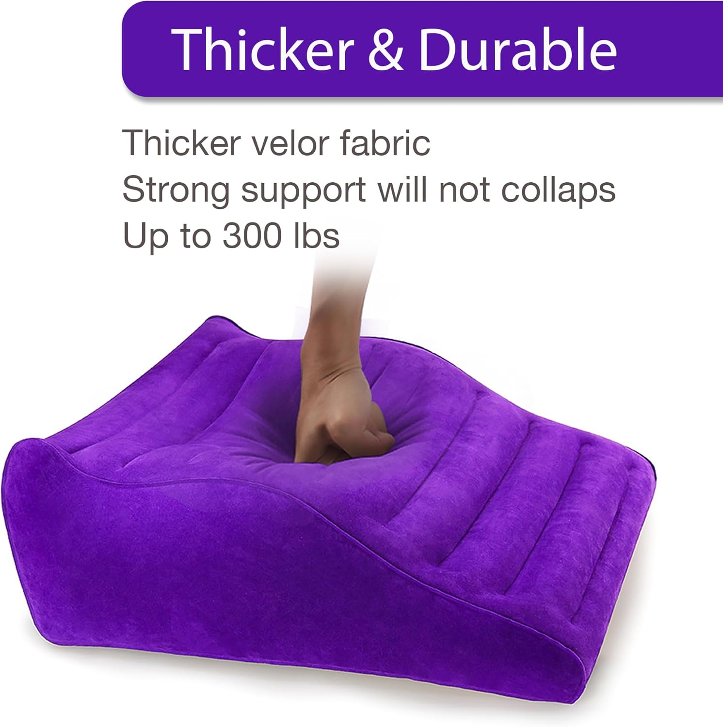 Curved Sex Pillow, Sex Toy Sex Furniture Inflatable, Velvety Sex Cushion Sex Position Pillow, Sex Toys for Couples Comfort, Deeper Penetration Couples Sex Toys Purple Pillow for Bedroom · v2