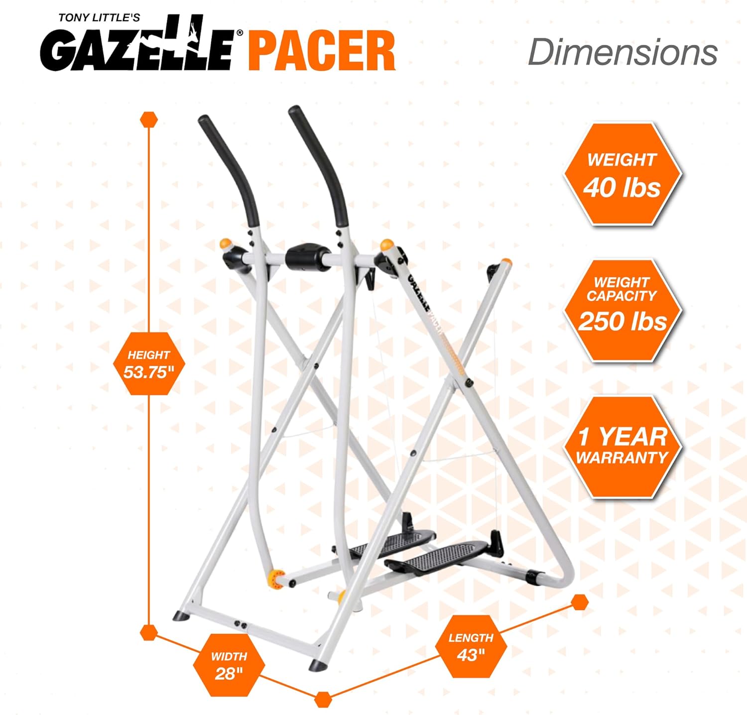 Gazelle Tony Little Total Body Fitness Workout Exercise Elliptical Glider Supports 250-300lbs with Low-Impact Design for Home Gym · v8