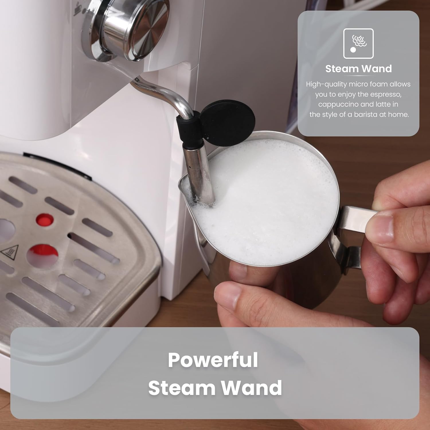Gevi Espresso Machine 20 Bar High Pressure,Compact Espresso Maker with Milk Frother Steam Wand,Cappuccino,Latte Maker with Adjustable Shot Volume for Home,Gift for Coffee Lover · v9