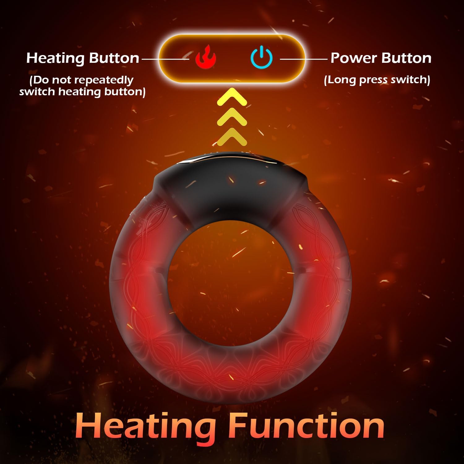 Vibrating Cock Ring, 9 Vibrations with Heating Penis Ring Vibrator Sex Toys for Men, Adult Toys Vibrating Penis Ring Male Sex Toys, Cock Ring Vibrator Couples Sex Toys, Adult Sex Toys  Games · v2
