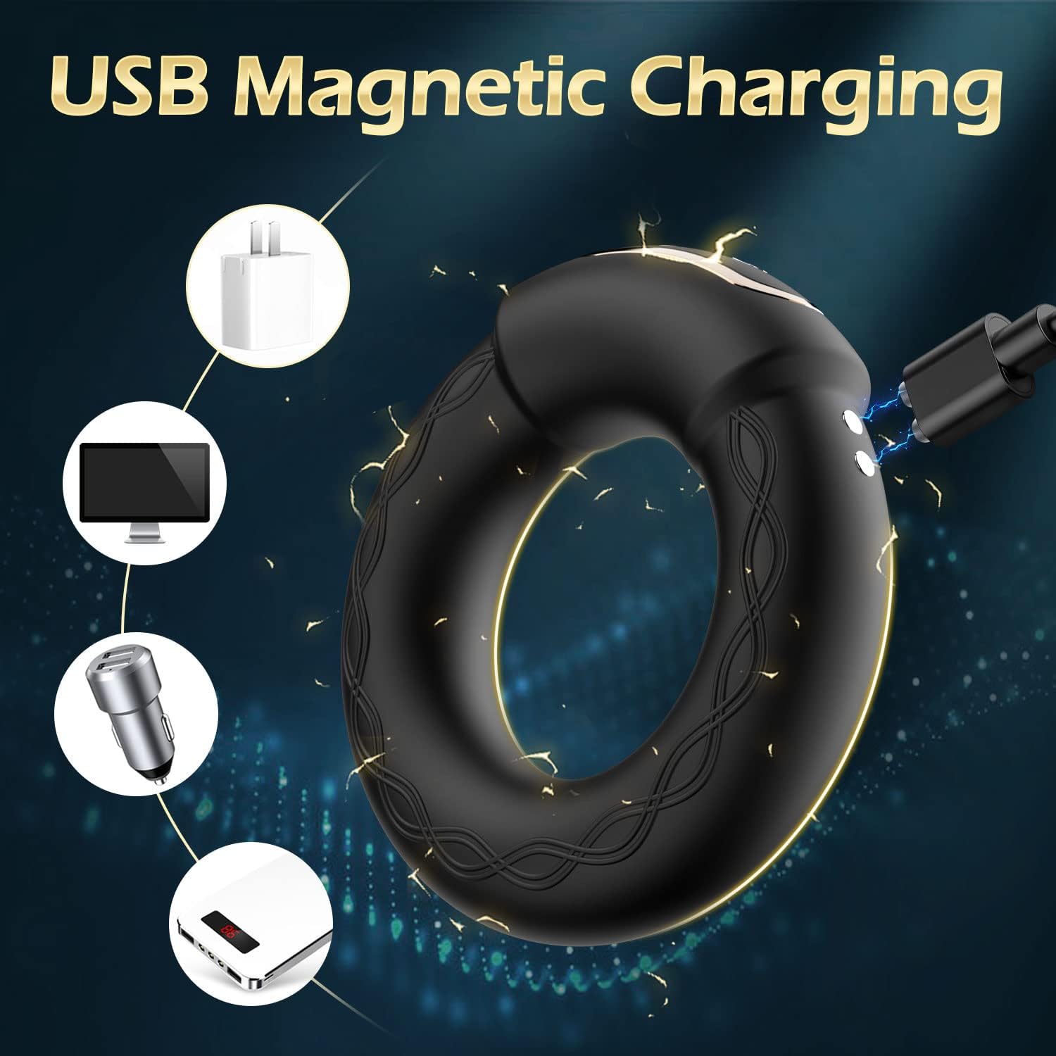 Vibrating Cock Ring, 9 Vibrations with Heating Penis Ring Vibrator Sex Toys for Men, Adult Toys Vibrating Penis Ring Male Sex Toys, Cock Ring Vibrator Couples Sex Toys, Adult Sex Toys  Games · v2