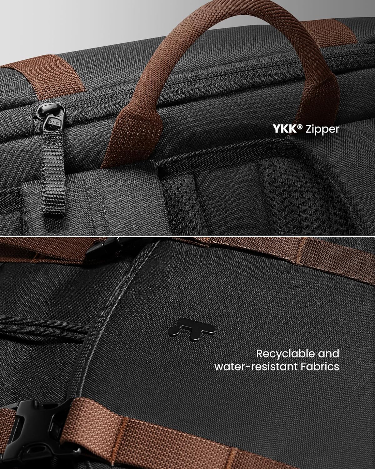 tomtoc Flap Laptop Backpack, Lightweight, Water-Resistant Casual Daypack, Durable Work-pack, Vintage Classic Rucksack for 13-15.6 Inch Laptop, perfect for Campus, Street, 22L Black · v3