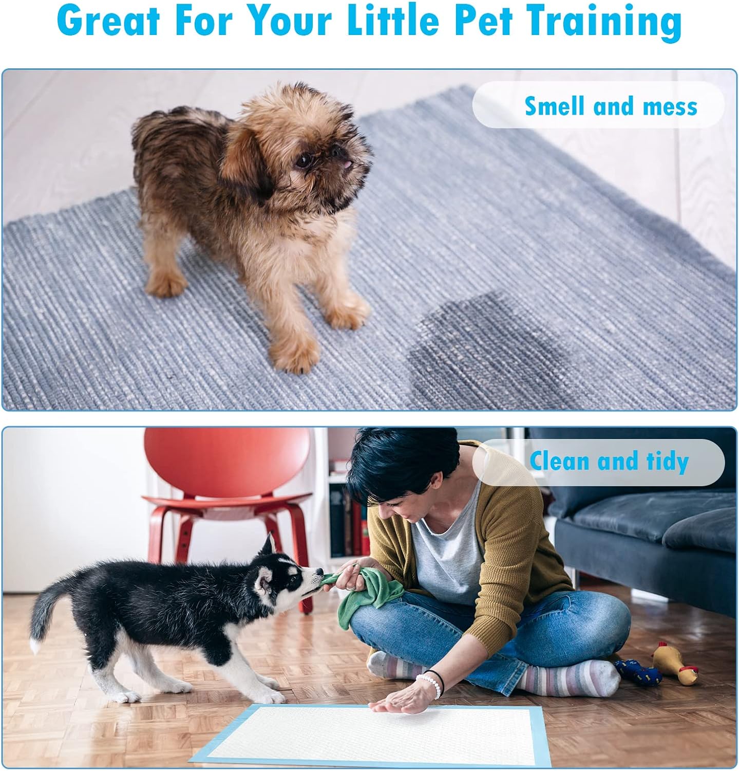 Dog and Puppy Pee Pads 50-Count Disposable Pet Pad 28x34 inch X-Large Waterproof Pet Training Pad Dog Pee Pads Maximum Absorption and Protection · v3