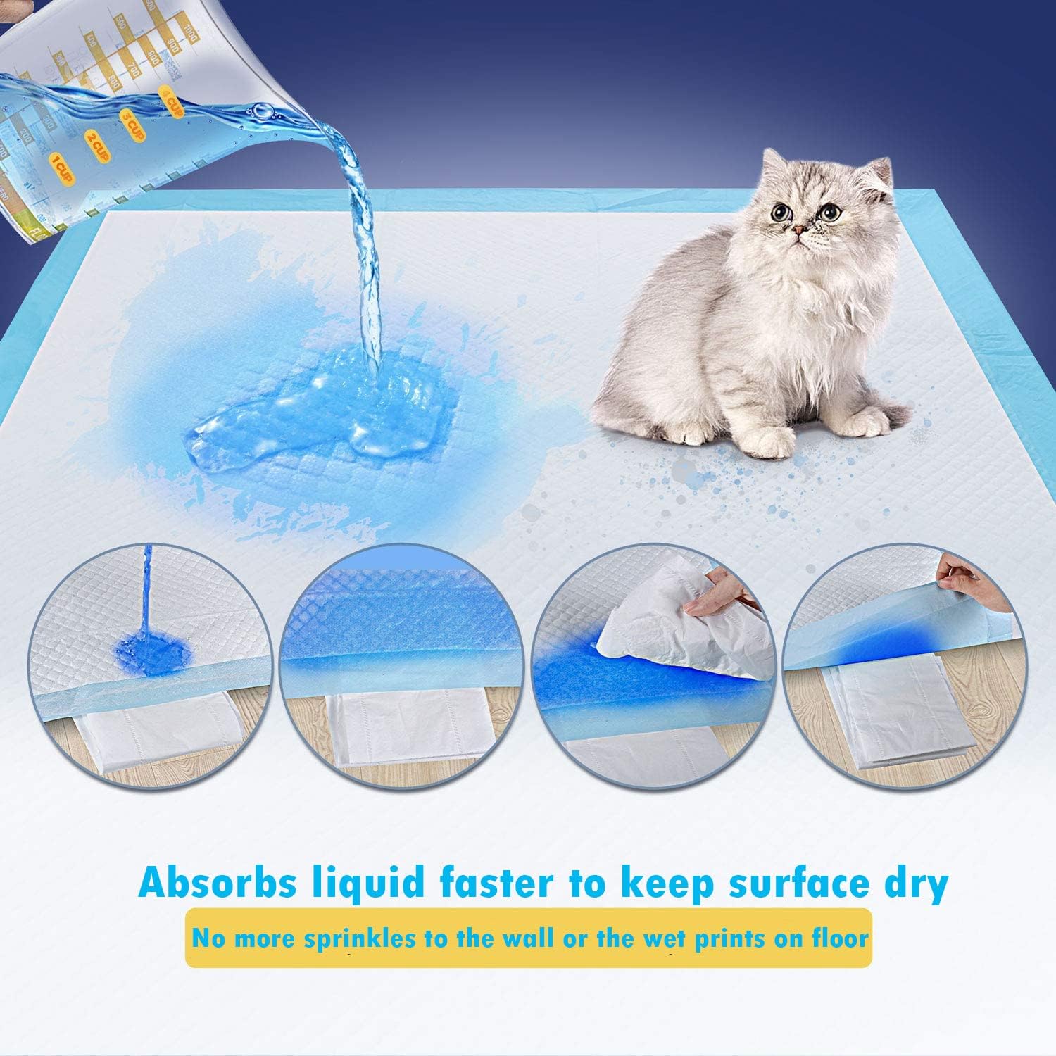 Dog and Puppy Pee Pads 50-Count Disposable Pet Pad 28x34 inch X-Large Waterproof Pet Training Pad Dog Pee Pads Maximum Absorption and Protection · v3