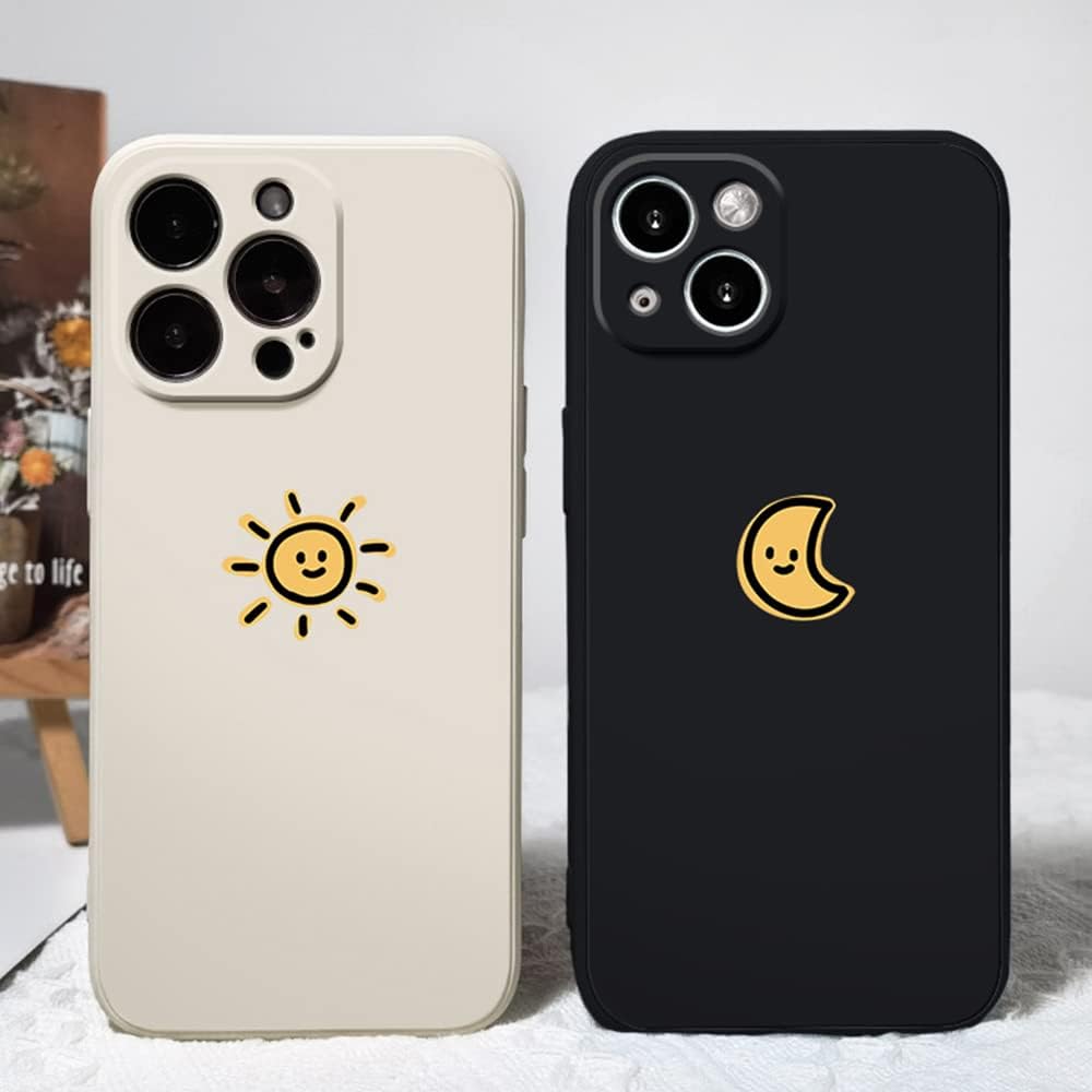 Casechics Compatible avec une coque pour iPhone, coque de téléphone souple et résistante aux chocs en silicone (Whitesun, iPhone 13)