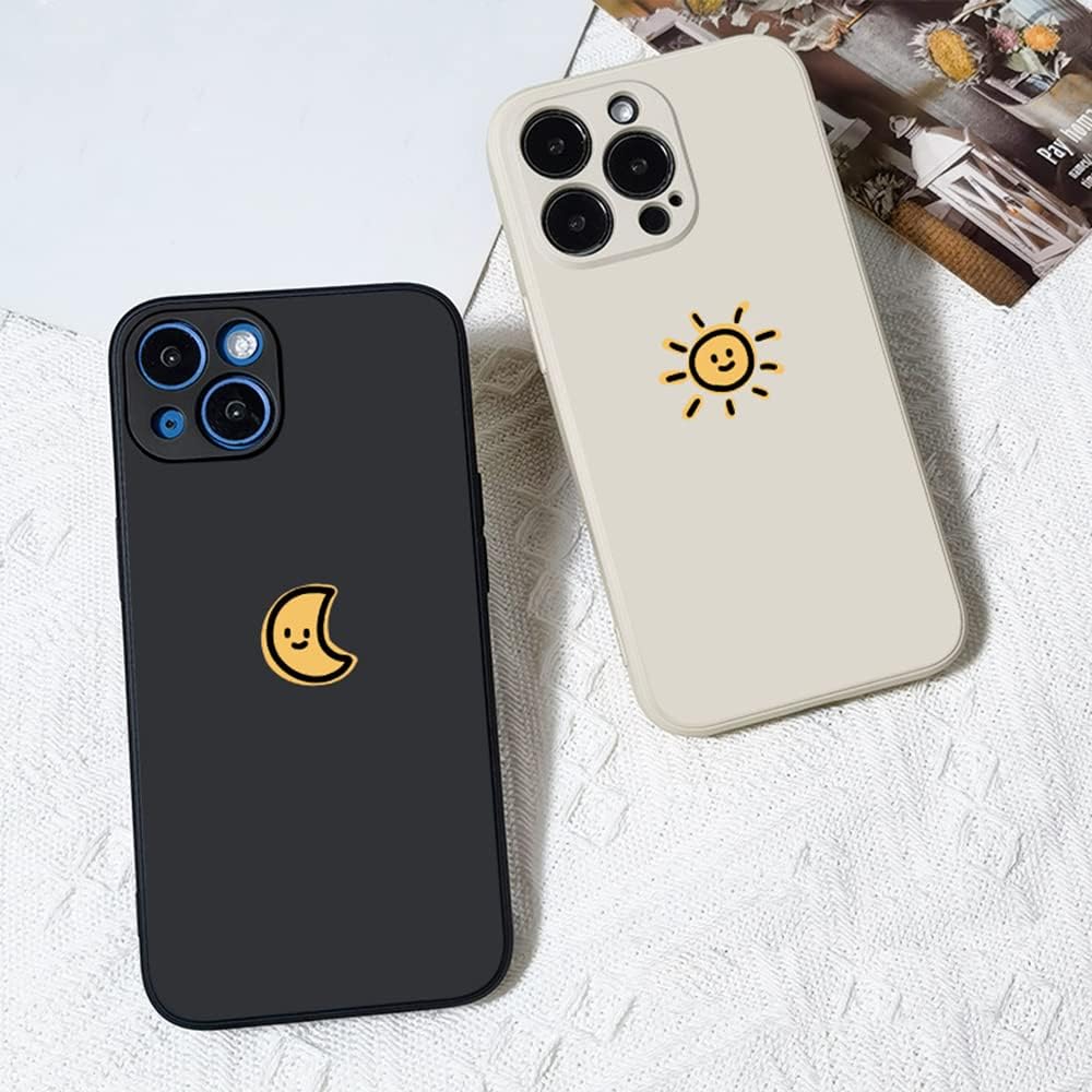 Casechics Compatible avec une coque pour iPhone, coque de téléphone souple et résistante aux chocs en silicone (Whitesun, iPhone 13)