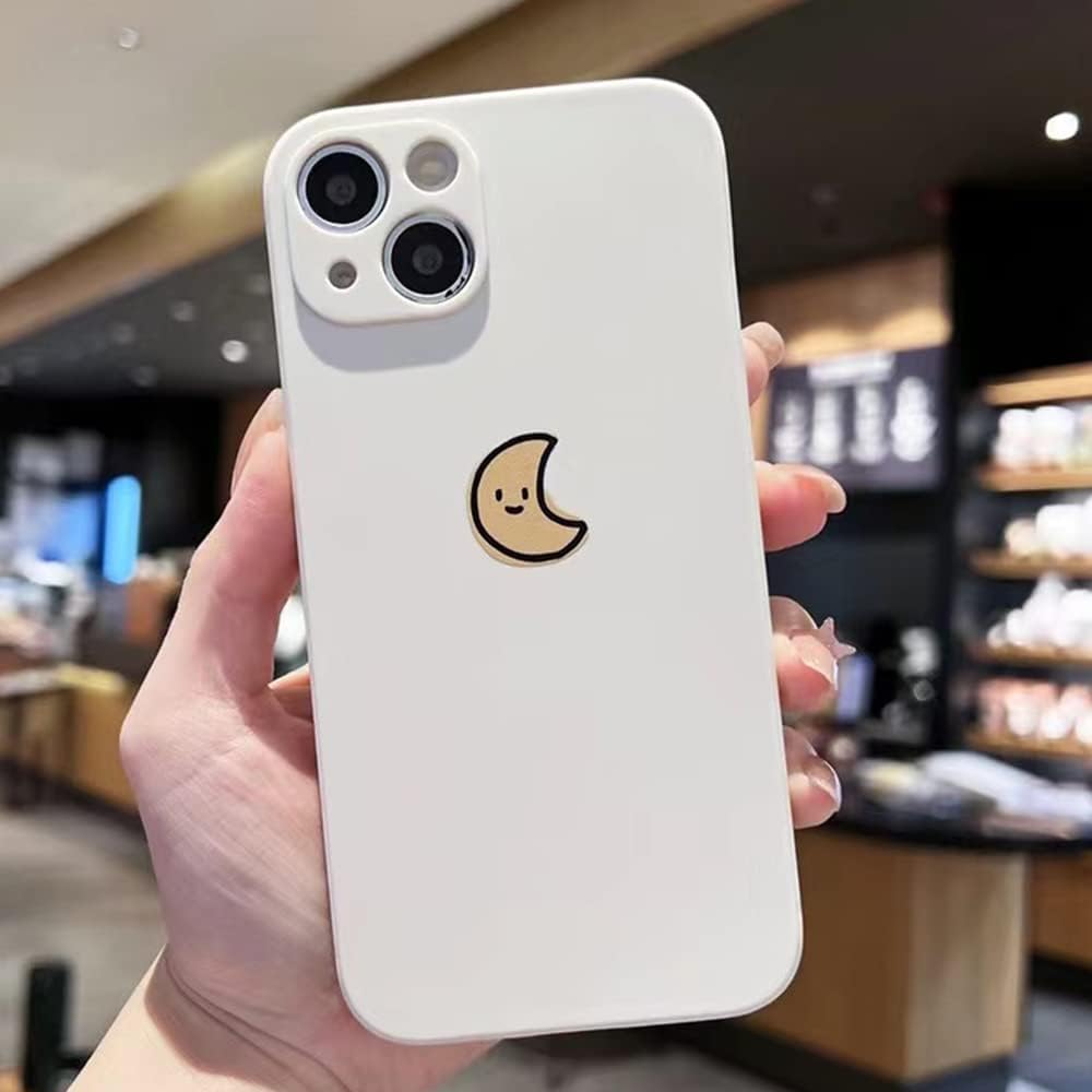Casechics Compatible avec une coque pour iPhone, coque de téléphone souple et résistante aux chocs en silicone (Whitesun, iPhone 13)