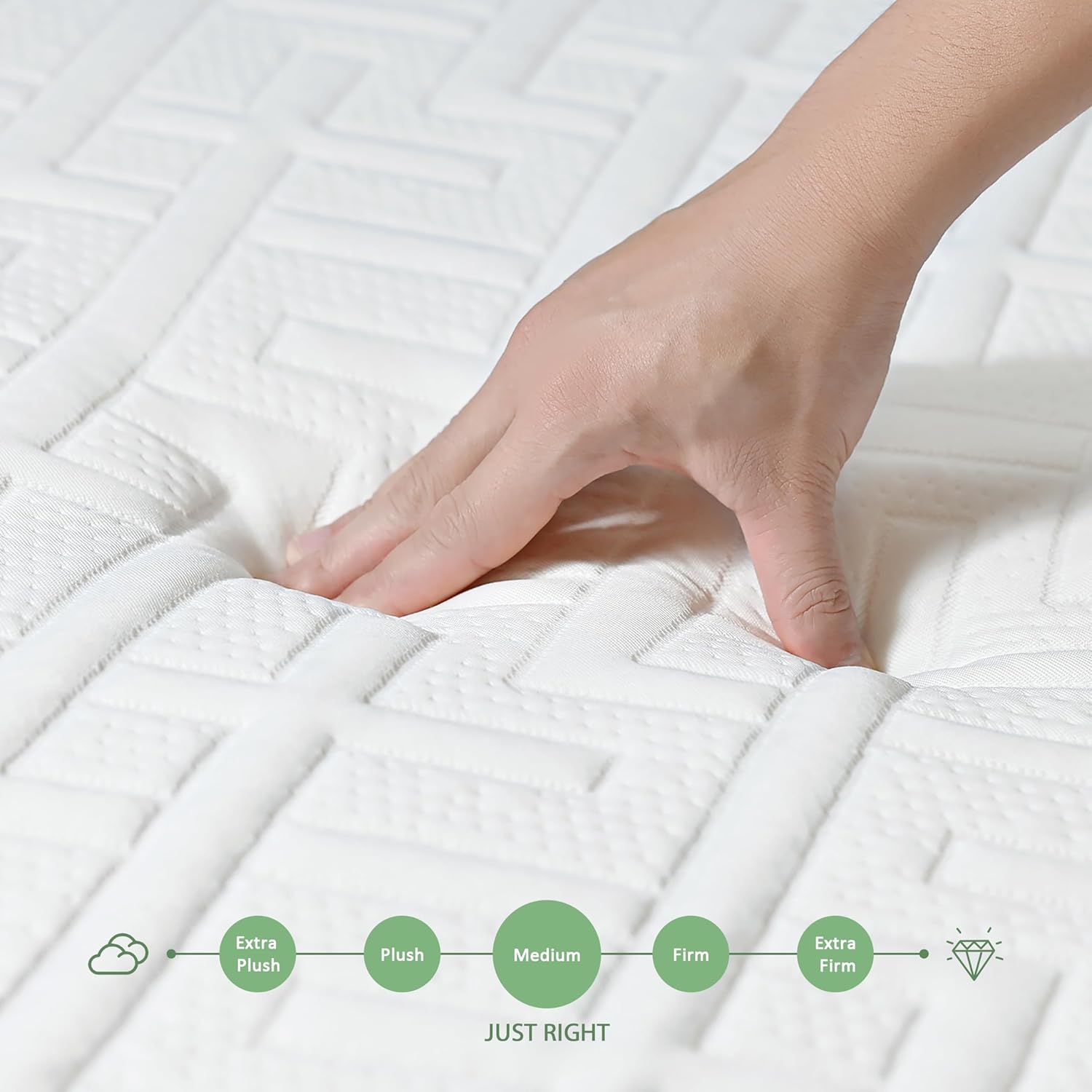 King Mattress, 12 Inch Green Tea Memory Foam Mattress in a Box, Medium Firm King Size Mattress for Pressure Relief, CertiPUR-US Certified · v2