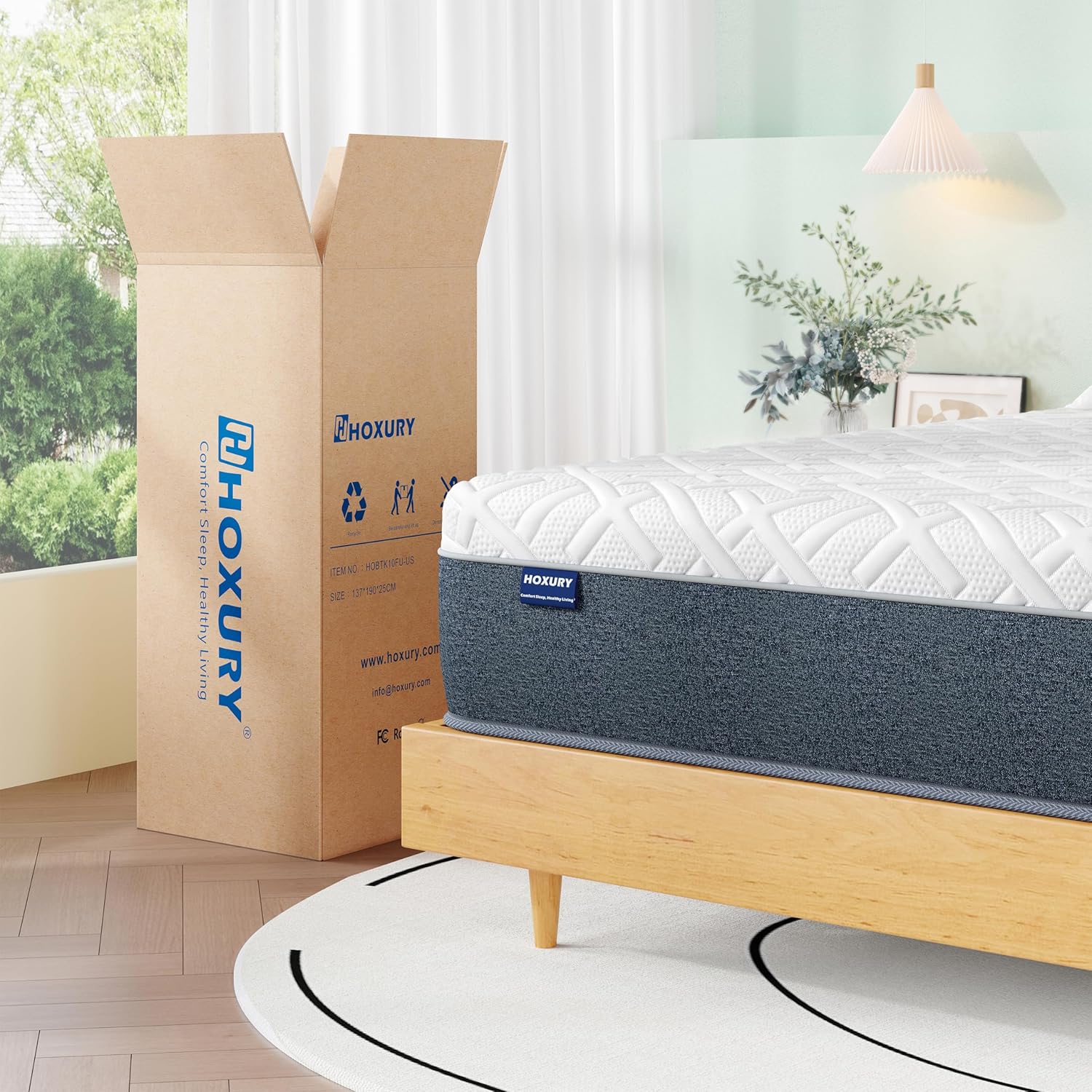 King Mattress, 12 Inch Green Tea Memory Foam Mattress in a Box, Medium Firm King Size Mattress for Pressure Relief, CertiPUR-US Certified · v2