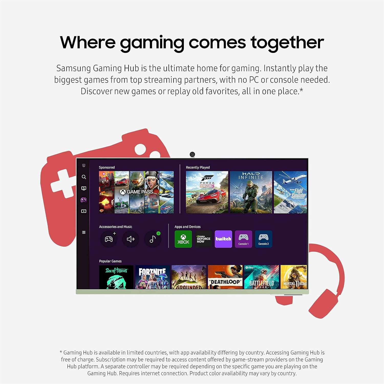 SAMSUNG 27 M80C UHD HDR-Smart-Computerbildschirm mit Streaming-TV, inklusive Slimfit-Kamera, kabelloser PC-Fernzugriff, integriertes Alexa (LS27CM801UNXZA), Warmweiß