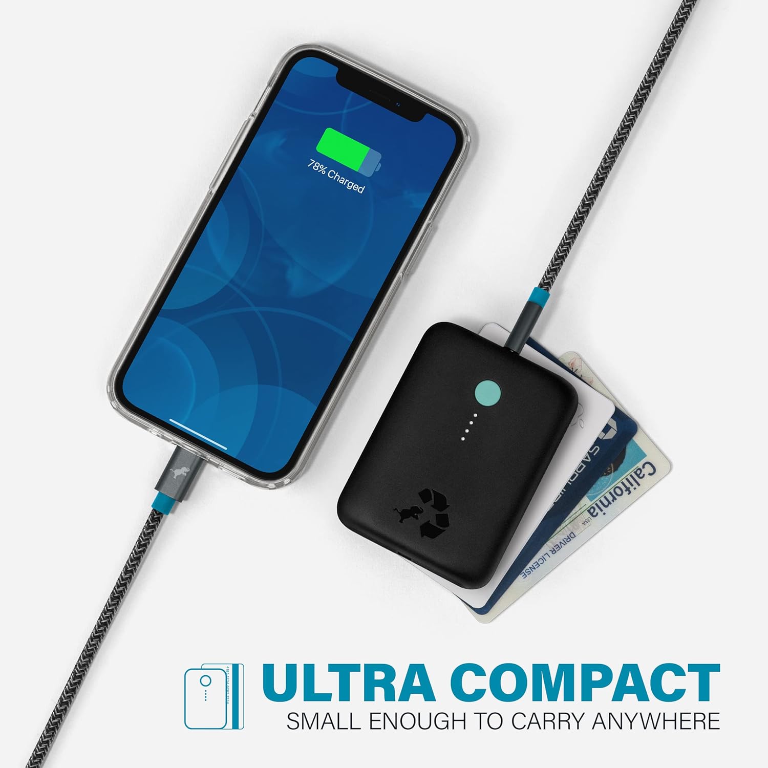 Nimble Champ 5K Portable Charger, 15W USB-C Fast Charging Power Bank Compatible with iPhone, iPad, Android and More, Made from Recycled Plastic · v3