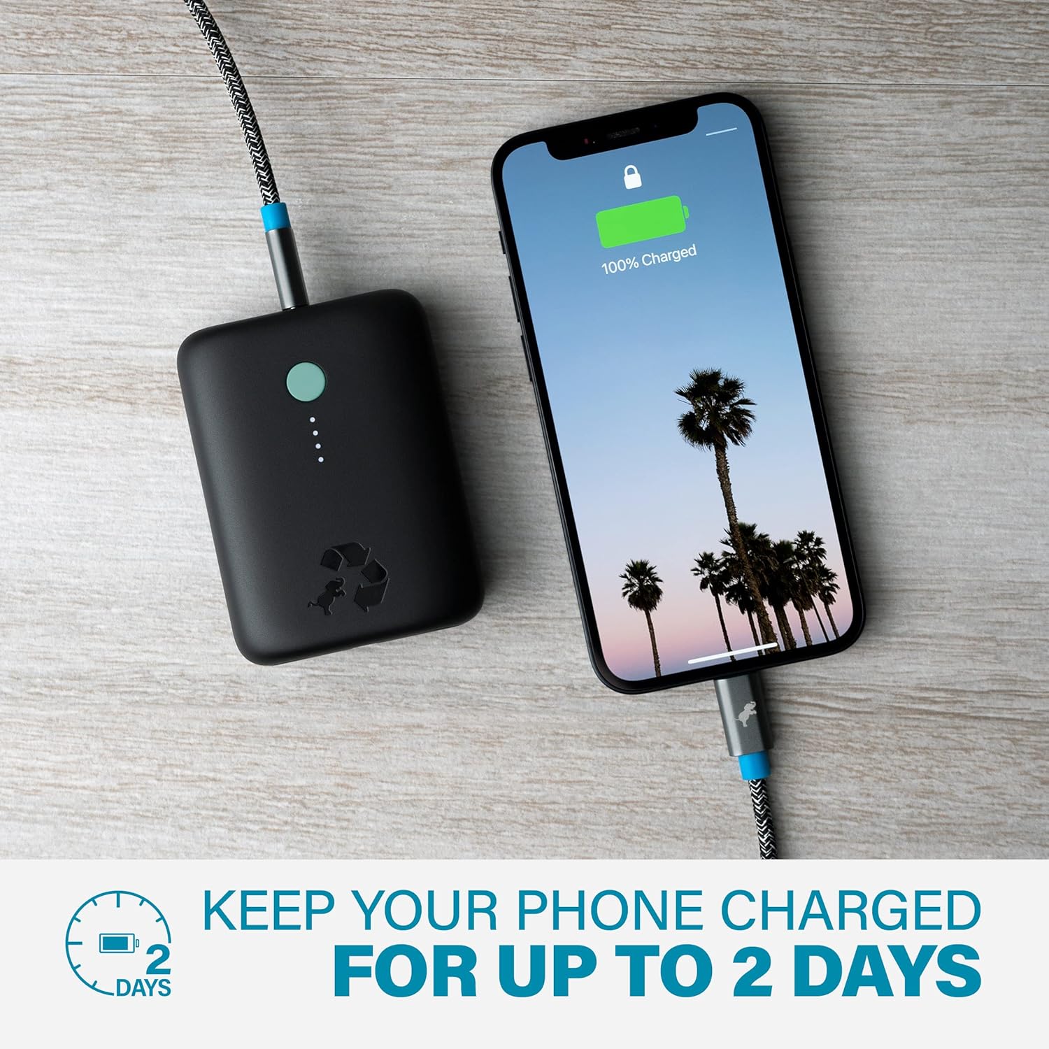 Nimble Champ 5K Portable Charger, 15W USB-C Fast Charging Power Bank Compatible with iPhone, iPad, Android and More, Made from Recycled Plastic · v3