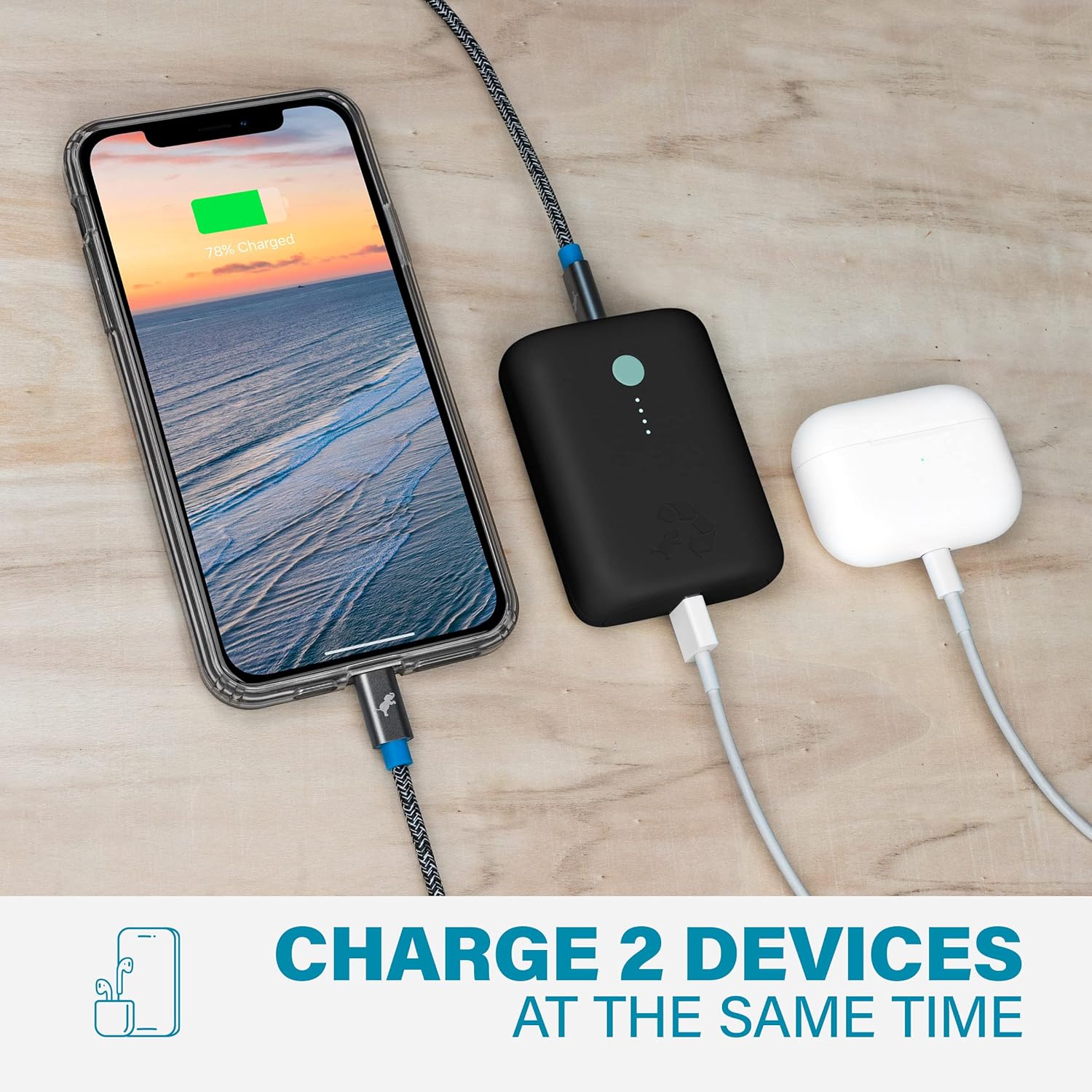 Nimble Champ 5K Portable Charger, 15W USB-C Fast Charging Power Bank Compatible with iPhone, iPad, Android and More, Made from Recycled Plastic · v3