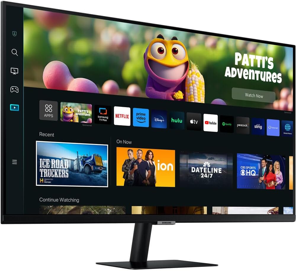 SAMSUNG 32 インチ M50C シリーズ FHD スマート コンピュータ モニター、ストリーミング TV、ゲーミング ハブ、リモート PC アクセス、複数のポート、モバイル接続、内蔵 IoT ハブ、LS32CM502ENXGO、ブラック