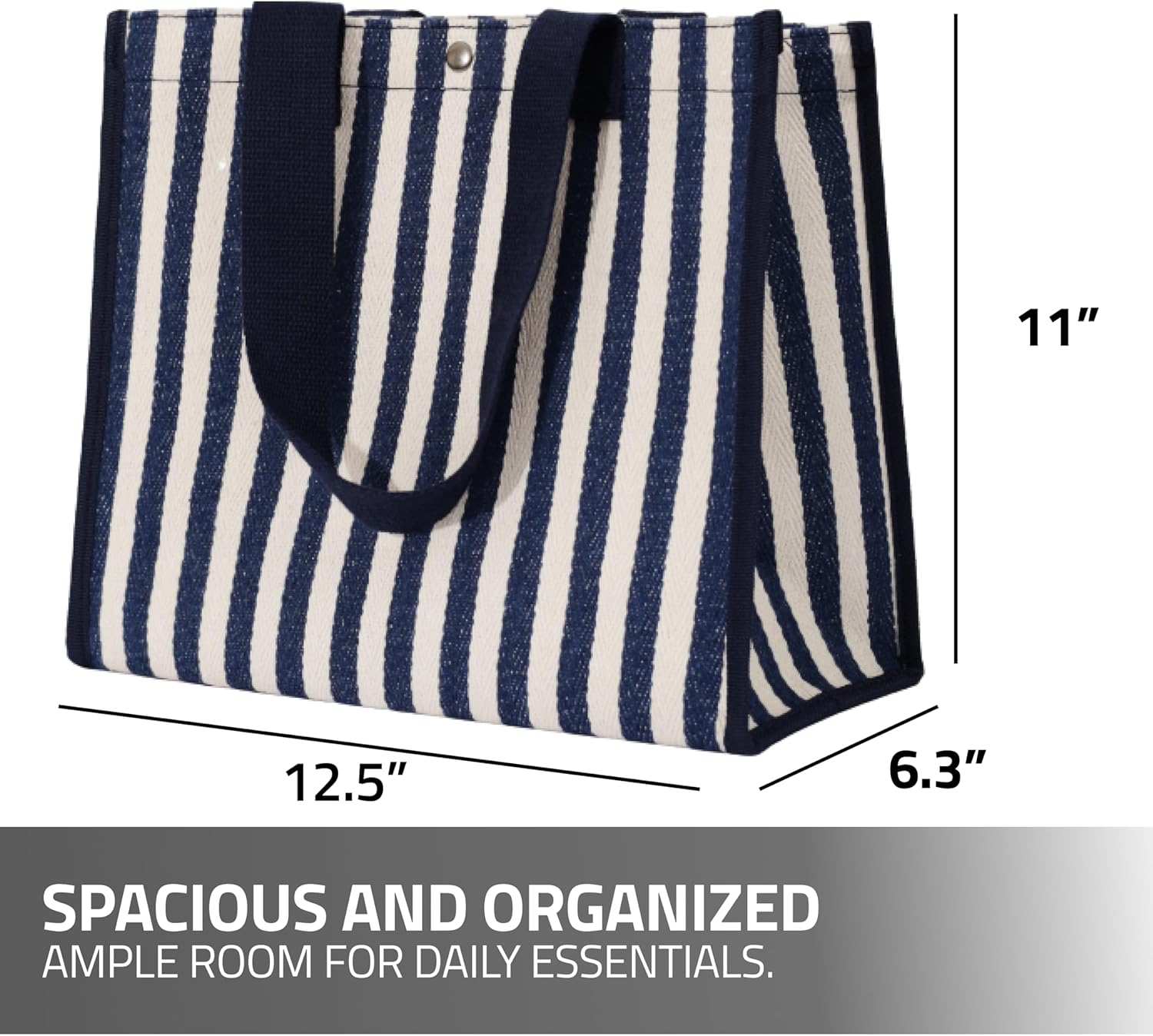 Fidelo Multi Pocket Striped Bag - Simple Portable Hand Bag with Pockets for Women - Large, Spacious  Multipurpose Tote · v2