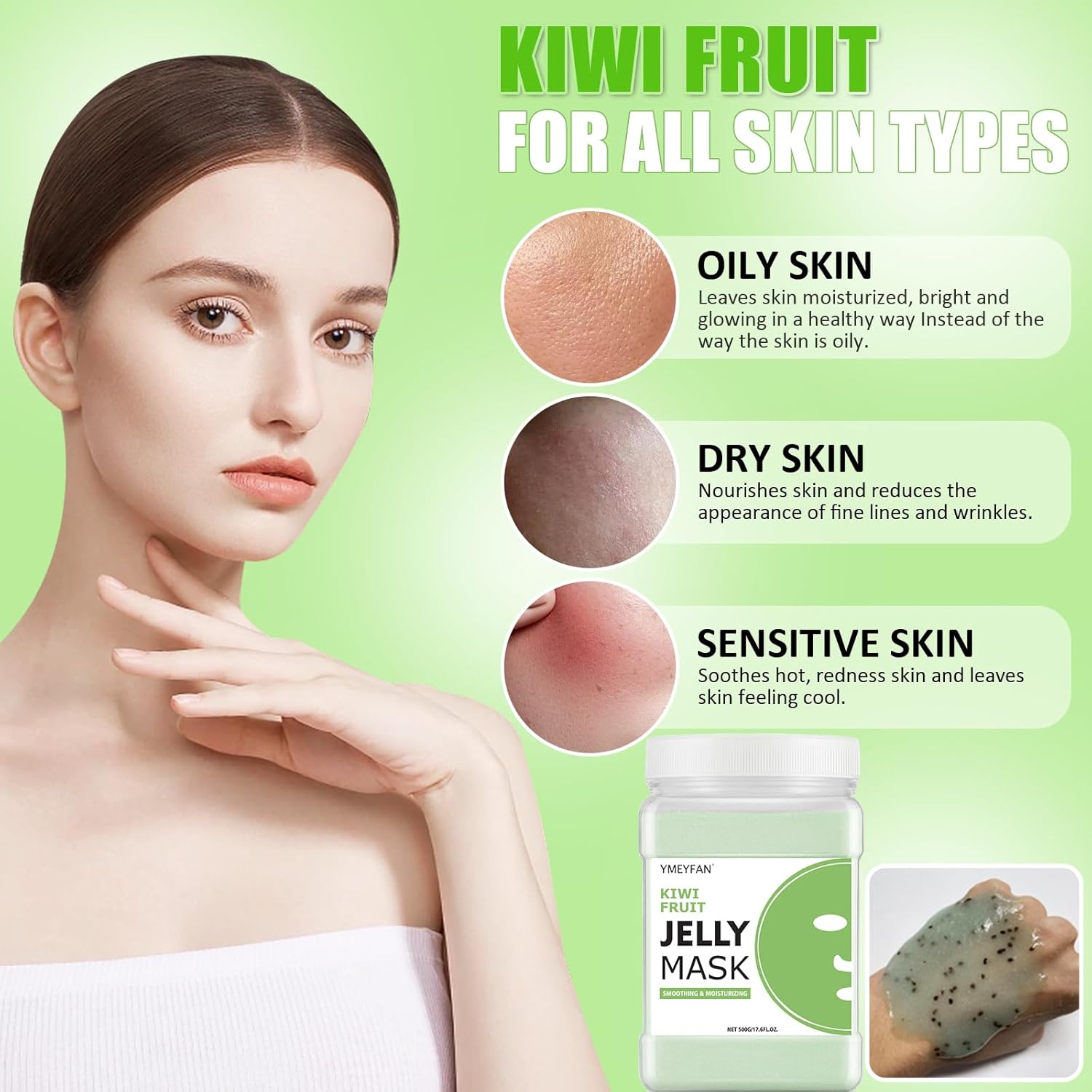 Jelly Mask for Facials Professional - Kiwi Hydro Jelly Mask Powder, Moisturize  Soothing Face Skin Care for Facial Vajacial Peel Off Mask, Esthetician Supplies, Natural Ingredients Unscent