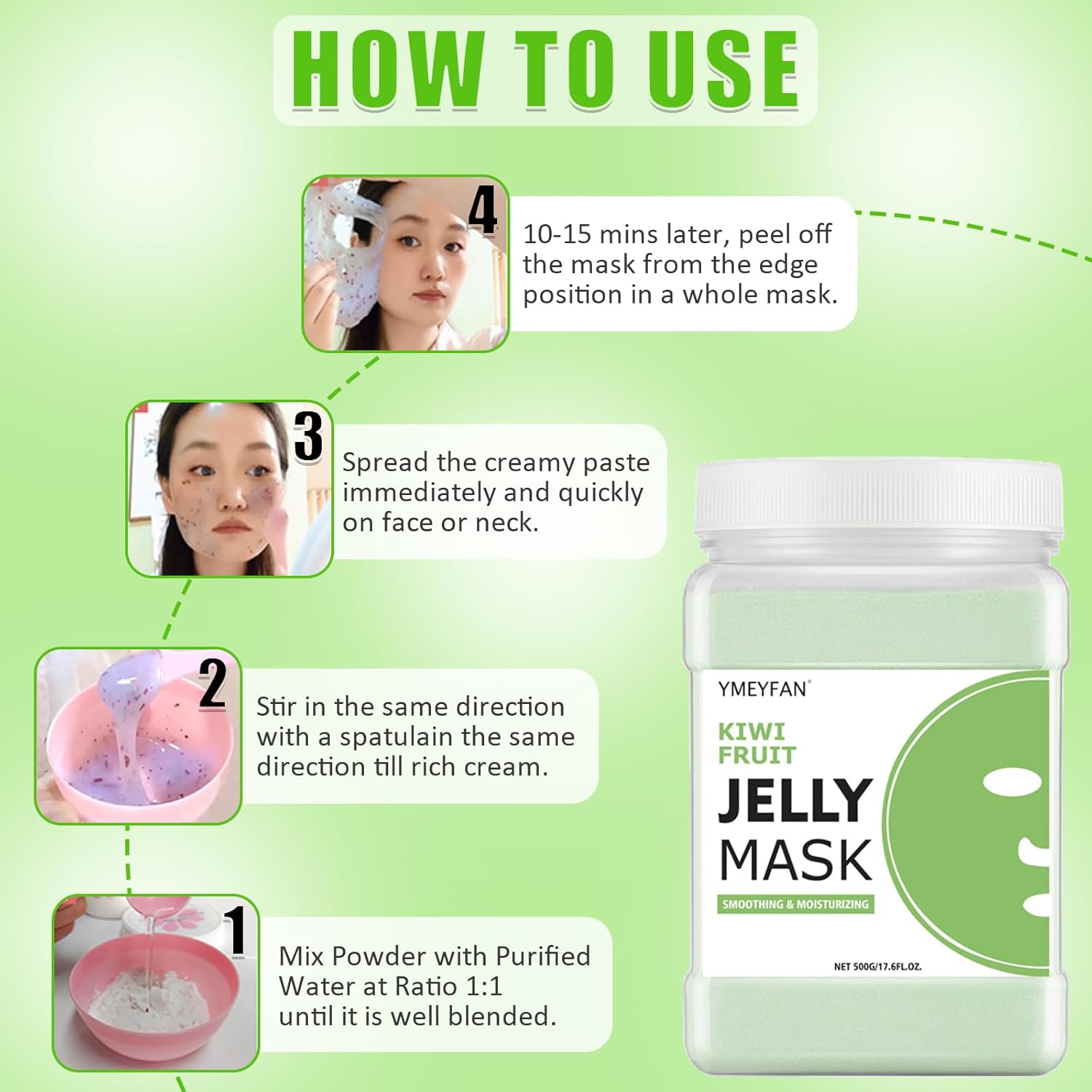 Jelly Mask for Facials Professional - Kiwi Hydro Jelly Mask Powder, Moisturize  Soothing Face Skin Care for Facial Vajacial Peel Off Mask, Esthetician Supplies, Natural Ingredients Unscent
