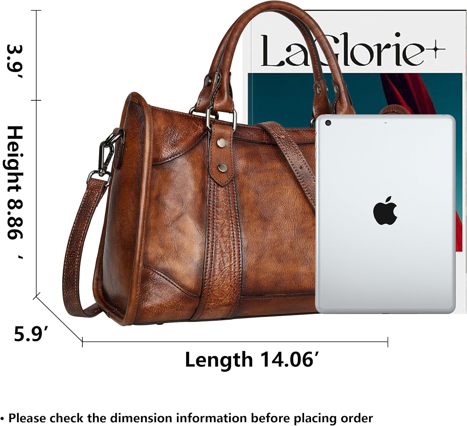 Iswee Satchel Bags for Women Genuine Shoulder Bag Leather Handbags Hobo Crossbody Bags Vintage Purse Tote Bag · v2