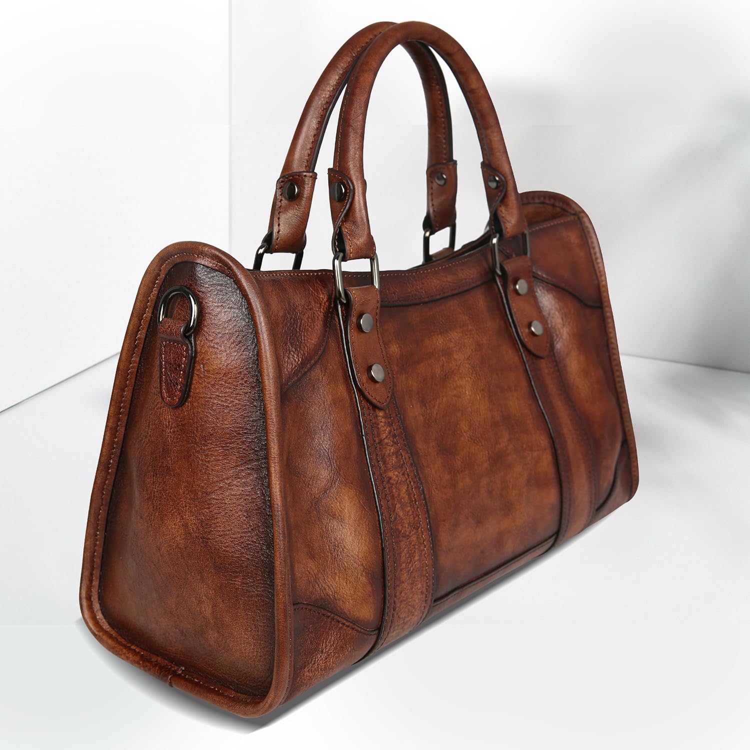 Iswee Satchel Bags for Women Genuine Shoulder Bag Leather Handbags Hobo Crossbody Bags Vintage Purse Tote Bag · v2
