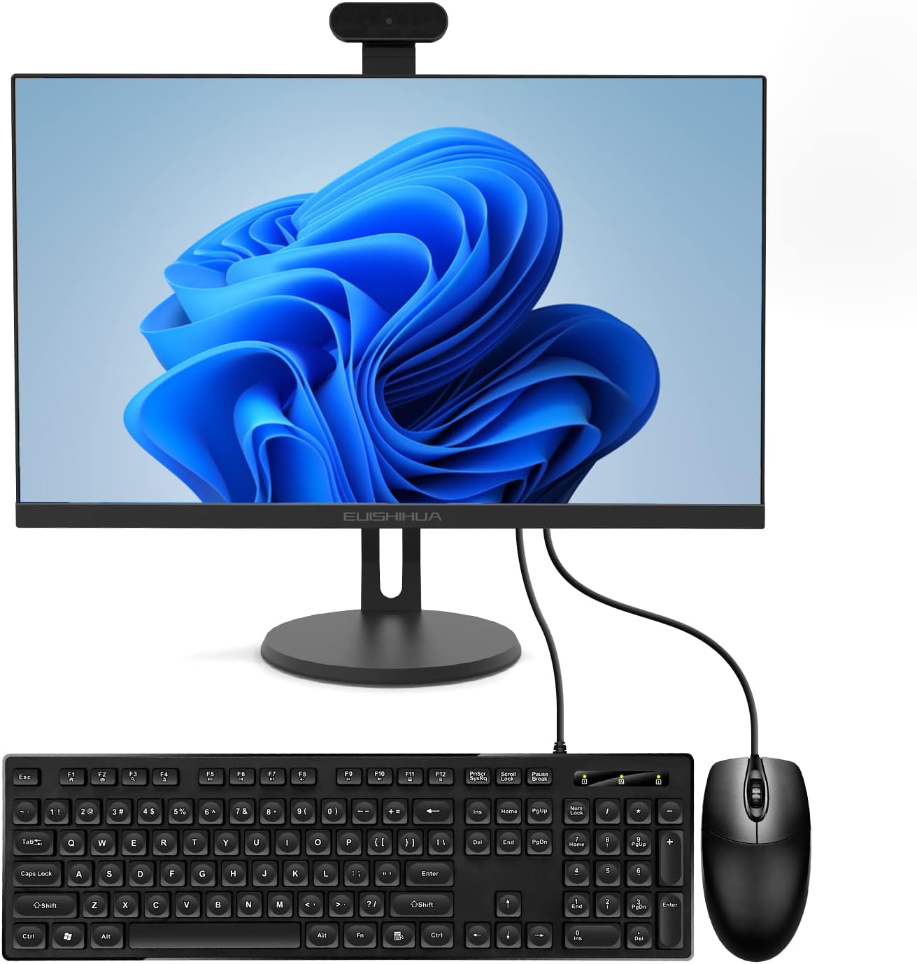 24” All-in-One Computers, i7 Quad-Core Desktop Computer with Camera, 16G Ram 512G SSD IPS HD Display, WiFi Bluetooth for Home Entertainment Business Office (i7-Black)