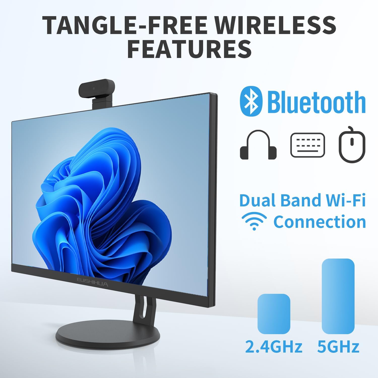 24” All-in-One Computers, i7 Quad-Core Desktop Computer with Camera, 16G Ram 512G SSD IPS HD Display, WiFi Bluetooth for Home Entertainment Business Office (i7-Black) · v7