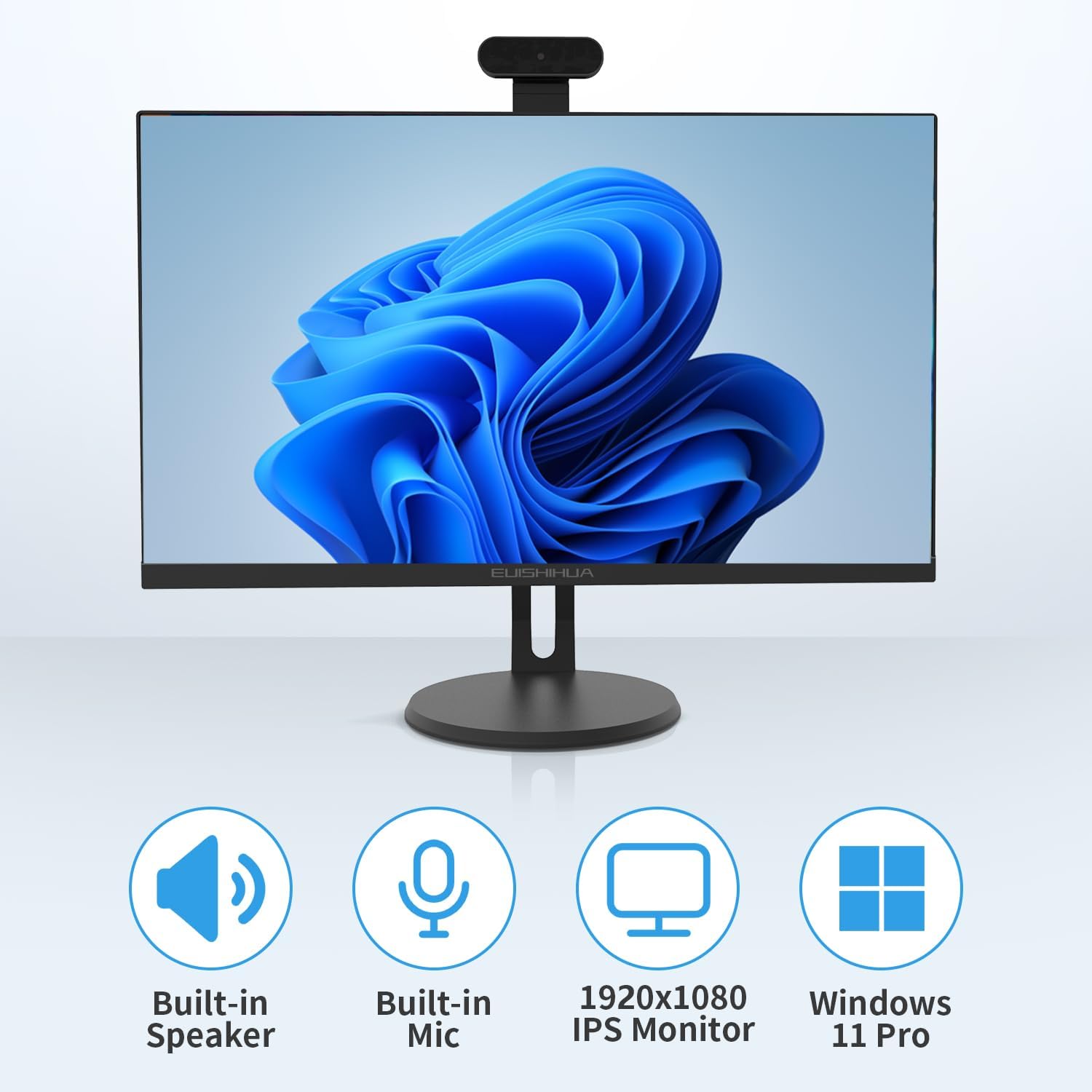 24” All-in-One Computers, i7 Quad-Core Desktop Computer with Camera, 16G Ram 512G SSD IPS HD Display, WiFi Bluetooth for Home Entertainment Business Office (i7-Black) · v7