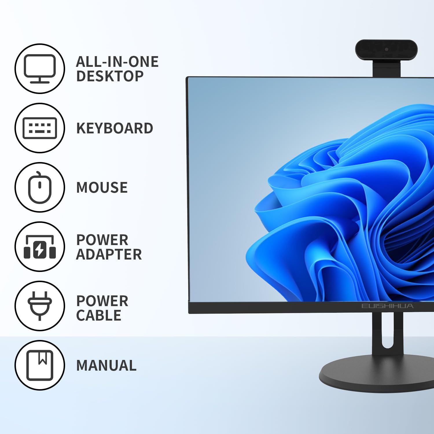 24” All-in-One Computers, i7 Quad-Core Desktop Computer with Camera, 16G Ram 512G SSD IPS HD Display, WiFi Bluetooth for Home Entertainment Business Office (i7-Black) · v7
