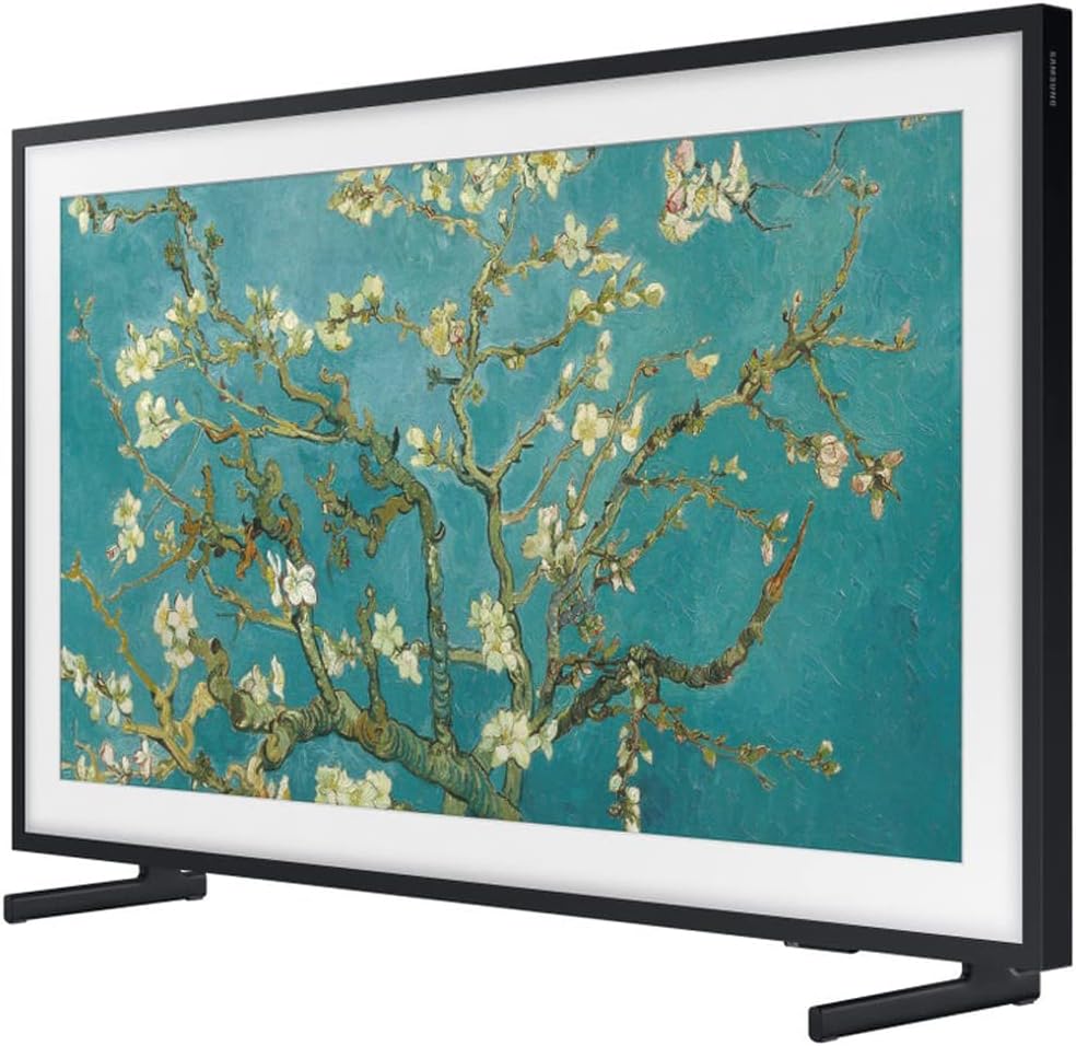 مجموعة تلفزيون سامسونج QN32LS03CB الذكي مقاس 32 بوصة The Frame QLED HDR 4K مع حزمة حماية معززة لمدة عامين (طراز 2023)