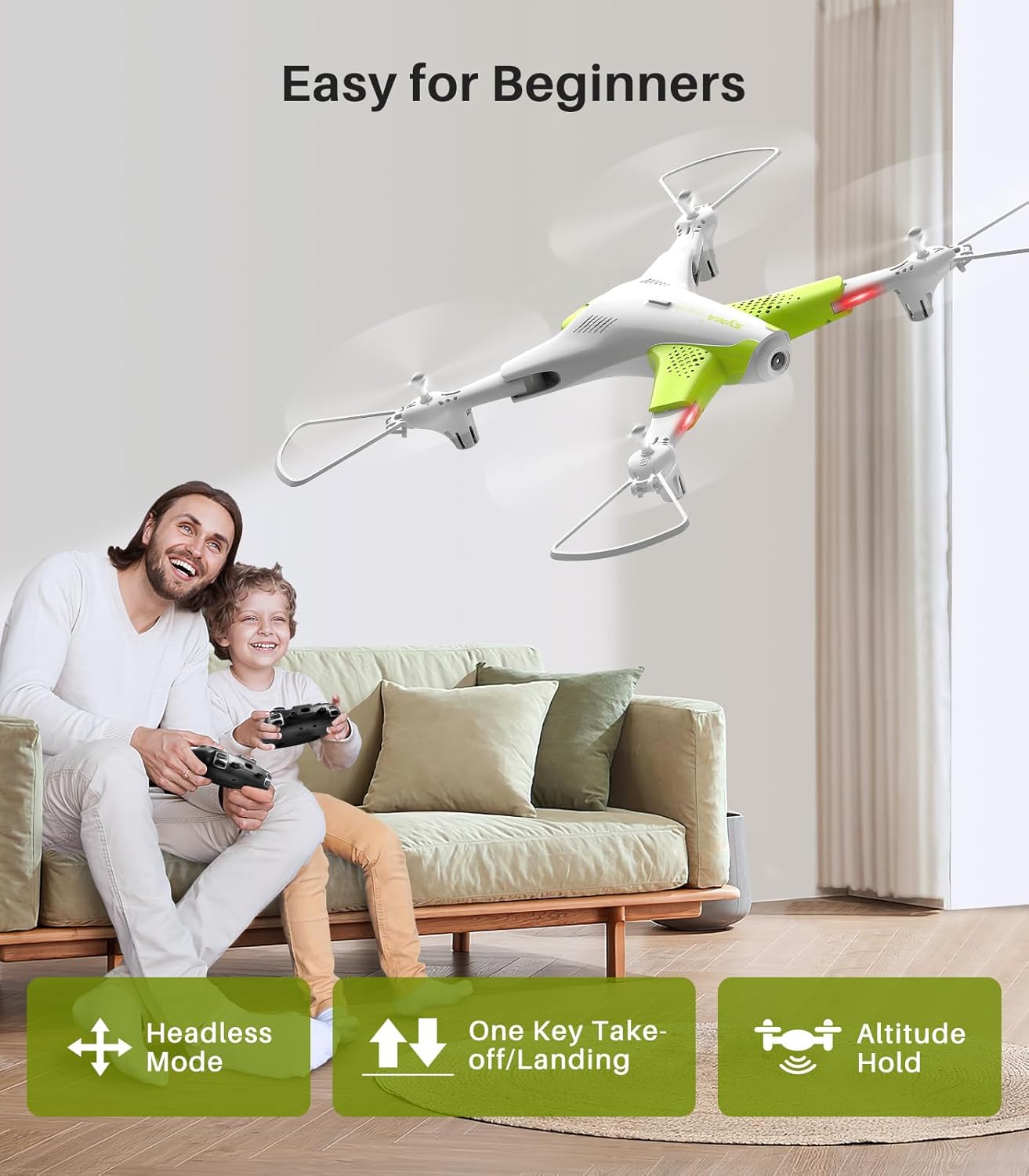 SYMA Drone with Camera 1080P FPV,Optical Flow Positioning,Tap Fly,Altitude Hold,Headless Mode,3D Flips,40mins Flying UFO X300 Remote Control Quadcopter Gift for Kids Beginners · v4