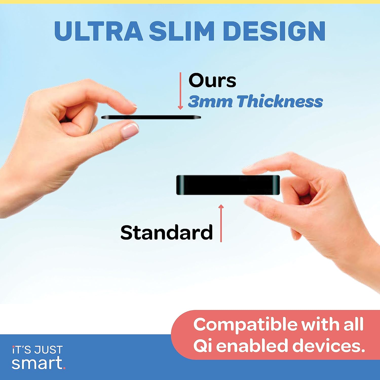 Ultra Slim Universal Fast Wireless Charger - Phone Charger Compatible with All Qi Enabled Phones - Smart Fast Charging Pad for Multiple Devices (Black) · v2