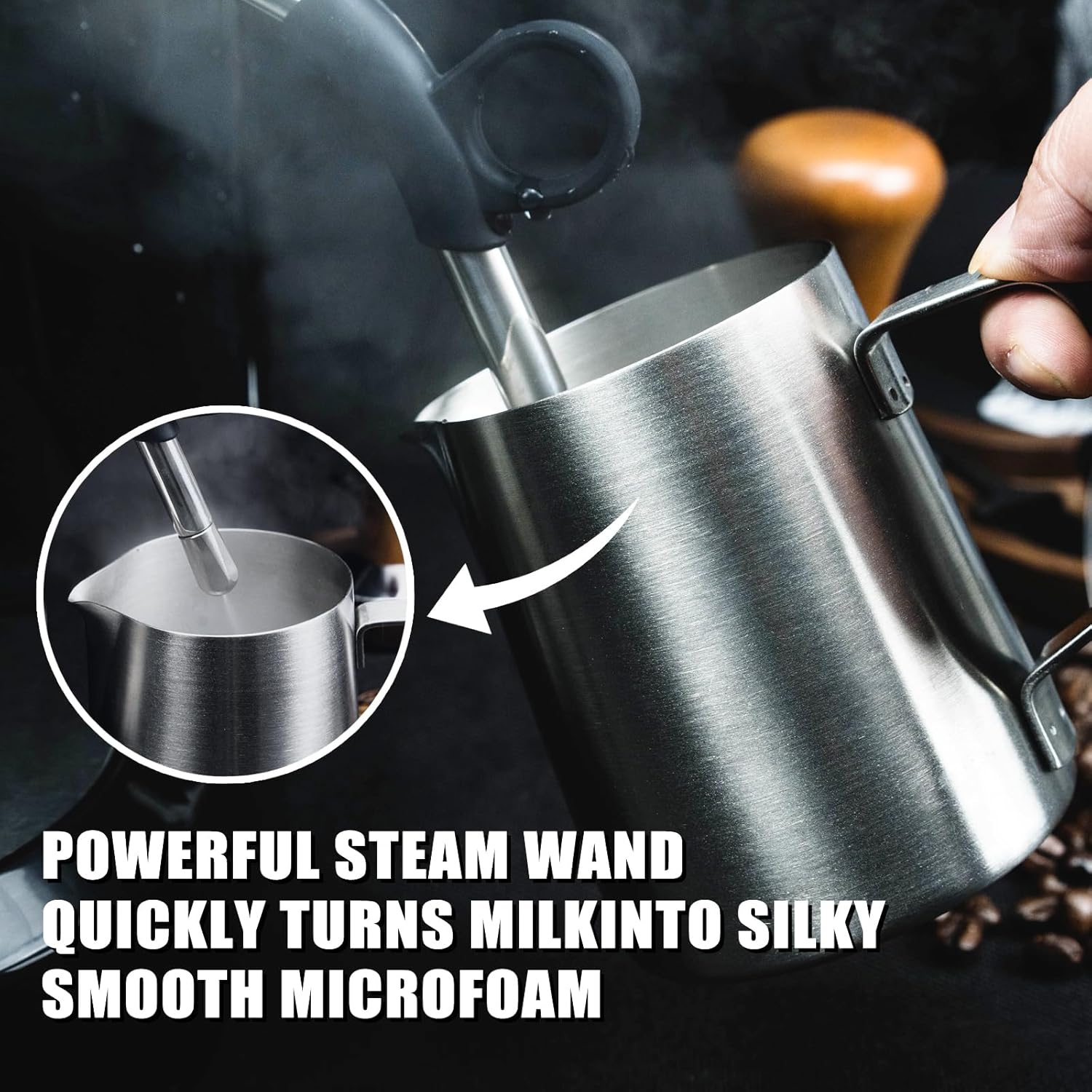 MIROX Espresso Machine 15 Bar, Coffee Maker With Milk Frother Steam Wand, Built-In Bean Grinder, Combo Cappuccino Machine with 70oz Removable Water Tank (ABS high-strength plastic shell) · v2