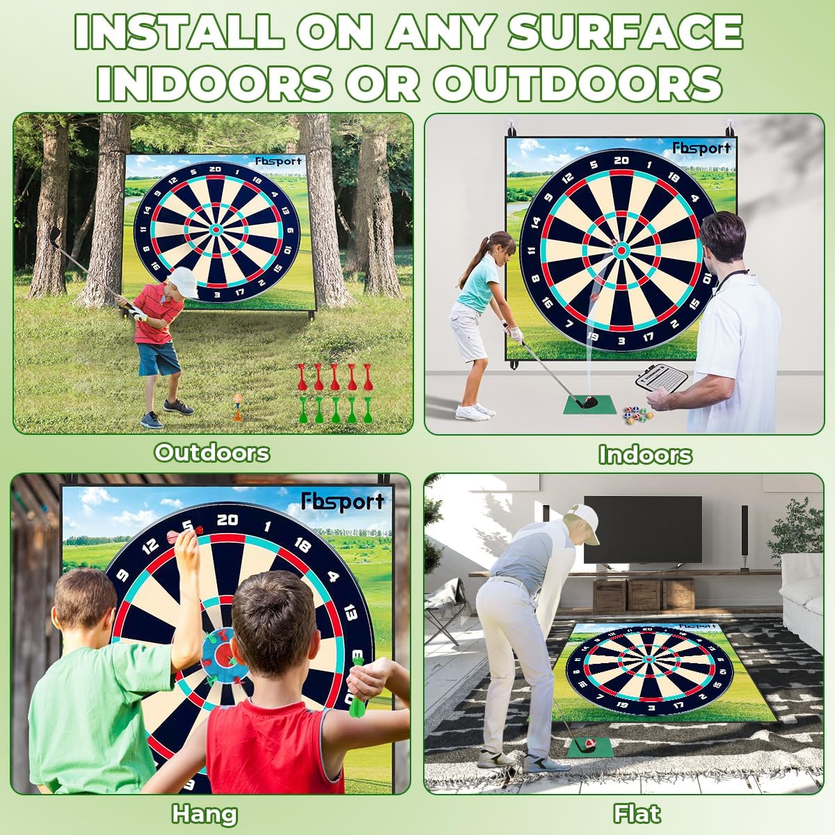 FBSPORT Golf Chipping Game with Sticky Balls and Darts, Chipping Golf  Dart Practice Mats Indoor Outdoor Games, Golf Game Set for Children Over 3 Years Old and Adults (includes Golf Club) · v3