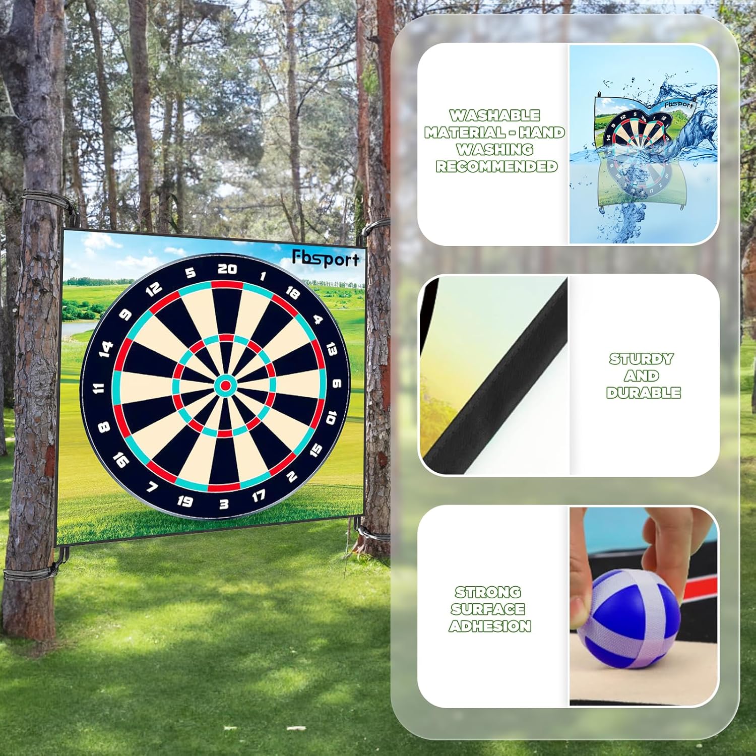 FBSPORT Golf Chipping Game with Sticky Balls and Darts, Chipping Golf  Dart Practice Mats Indoor Outdoor Games, Golf Game Set for Children Over 3 Years Old and Adults (includes Golf Club) · v3