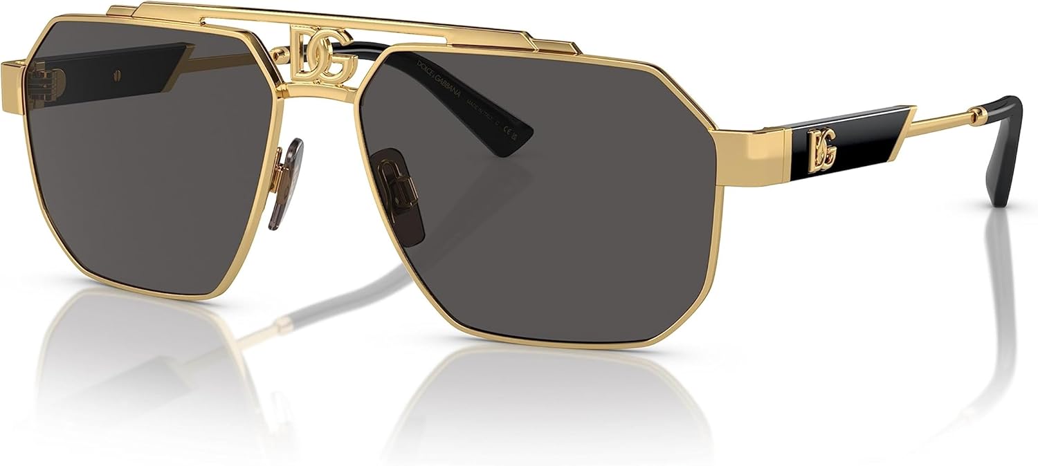 Dolce Gabbana DG2294-02/87 Okulary przeciwsłoneczne ZŁOTE z ciemnoszarym 59mm
